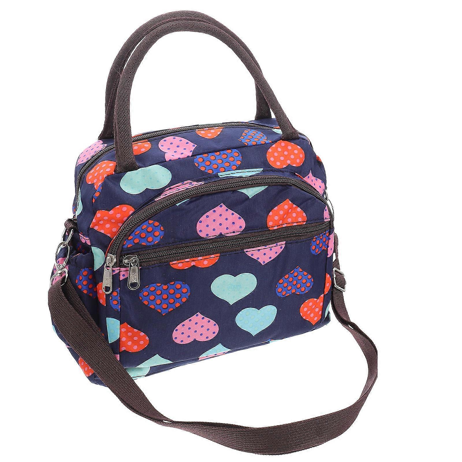 Portable Lunch Bag for Large Capacity Carry 2Pcs Bento Shoulder Strap