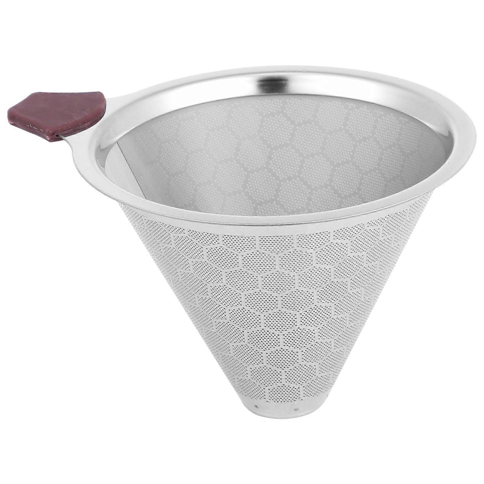 Silver Coffee Filtering Tool 2Pcs For Kitchen Utensils 5.5X4.32 Inch Cone Shape Tea Filter