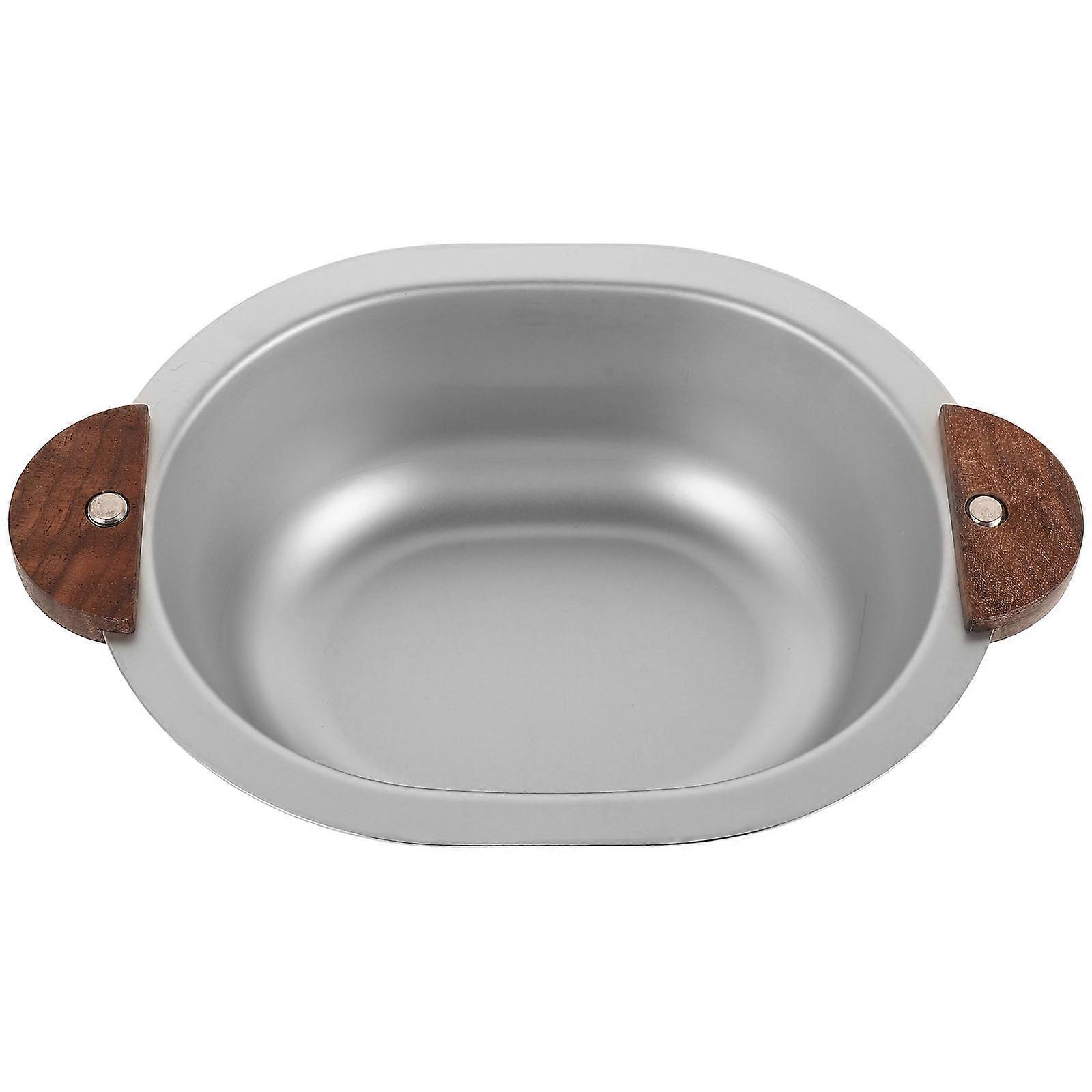 Mirror Polished Bowl Multi Color Handle Salad Bowl with Walnut Wood for Home Use