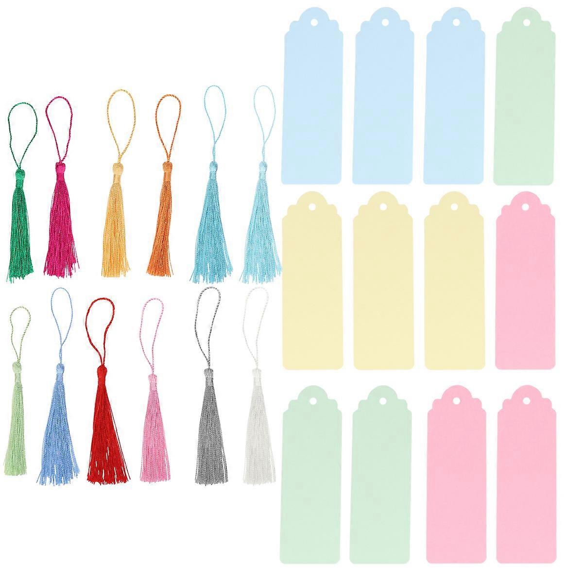 Kraft Paper Bookmark Chinese Style Bookmarks for Decoration 3Sets with Tassel