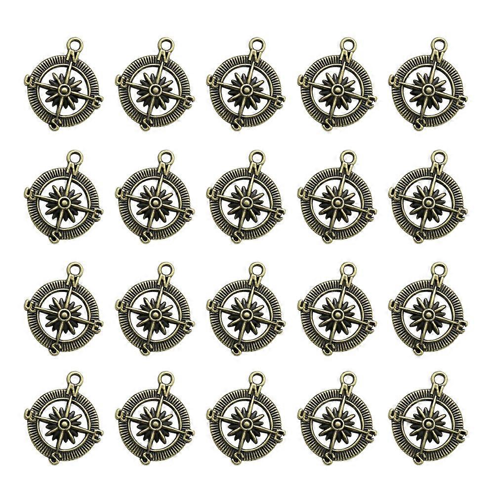 DIY Charm Pendant Set Compass Shape for Necklace Bracelet 20Pcs Alloy
