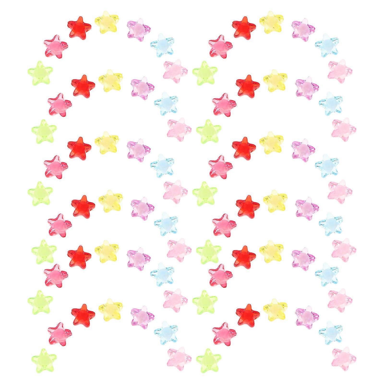 Spacer Beads For Bracelets Transparent Frosted Acrylic Star Shape Spacer Beads Diy Makers Multi Color 600Pcs