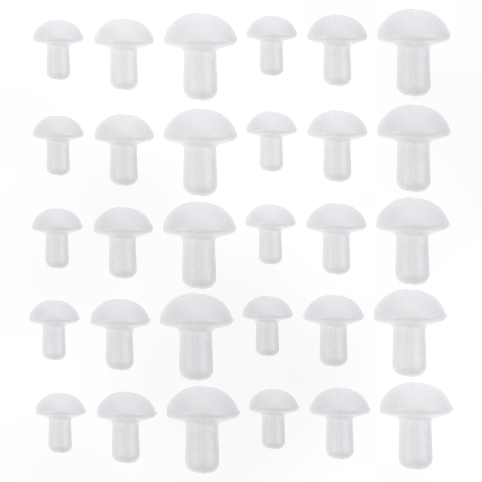 Artificial White Foam Mushrooms for DIY Crafts, Miniature Garden, Bonsai Decor, and Micro Landscape Projects (100 Pieces)