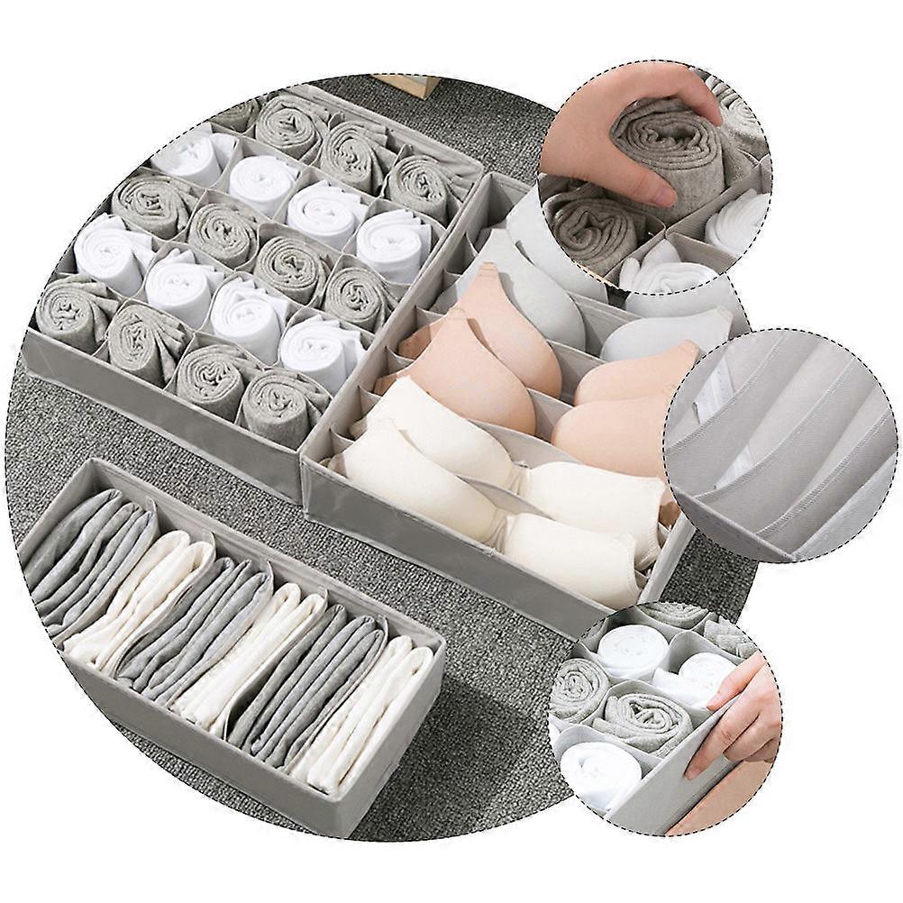 Socks Underwear Drawer Storage Box With Compartments Underwear Organizers And Storage Home Use 3Set
