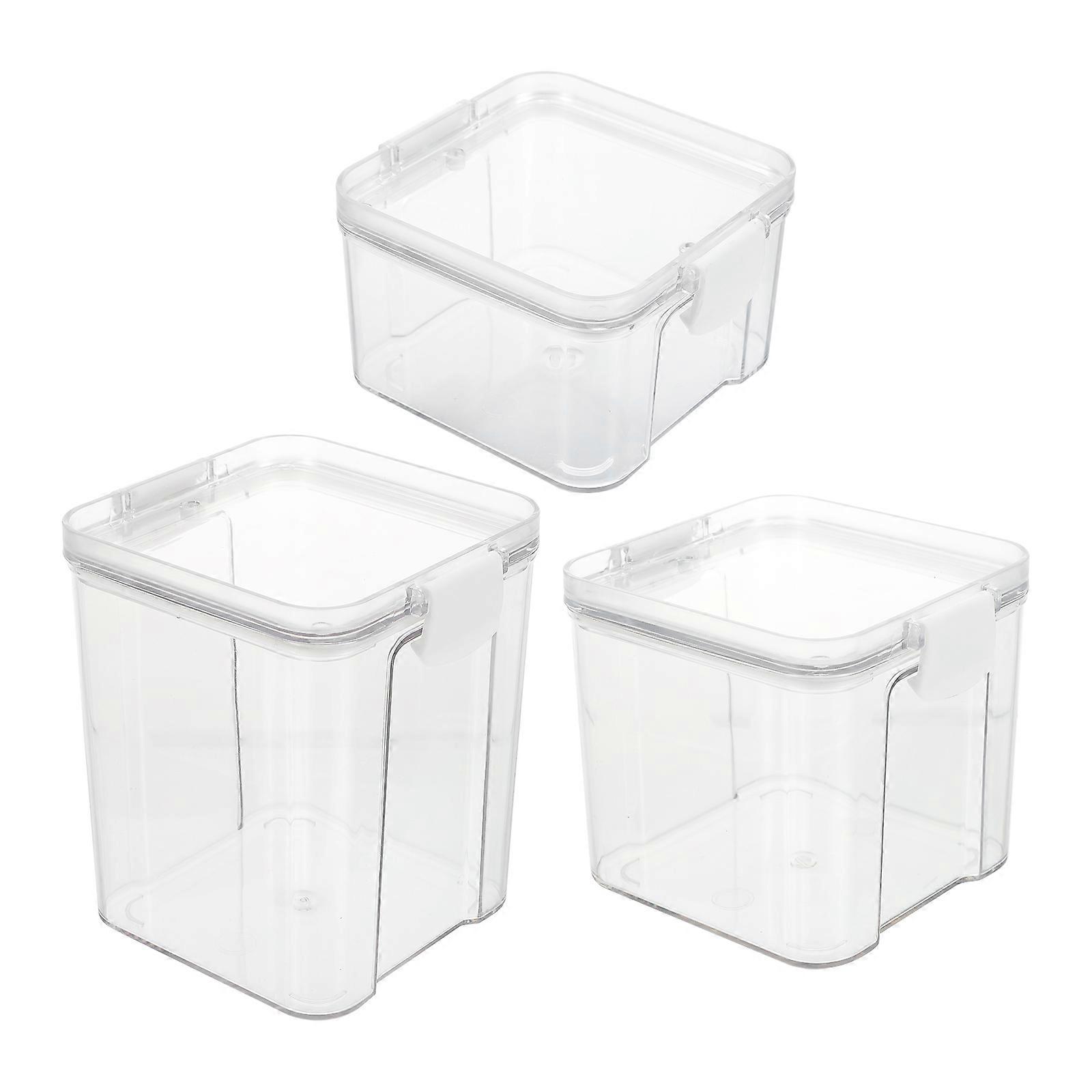 Airtight Containers Clear Jars Empty Containers Square 950ml Leak-Proof Home Use 3Pcs