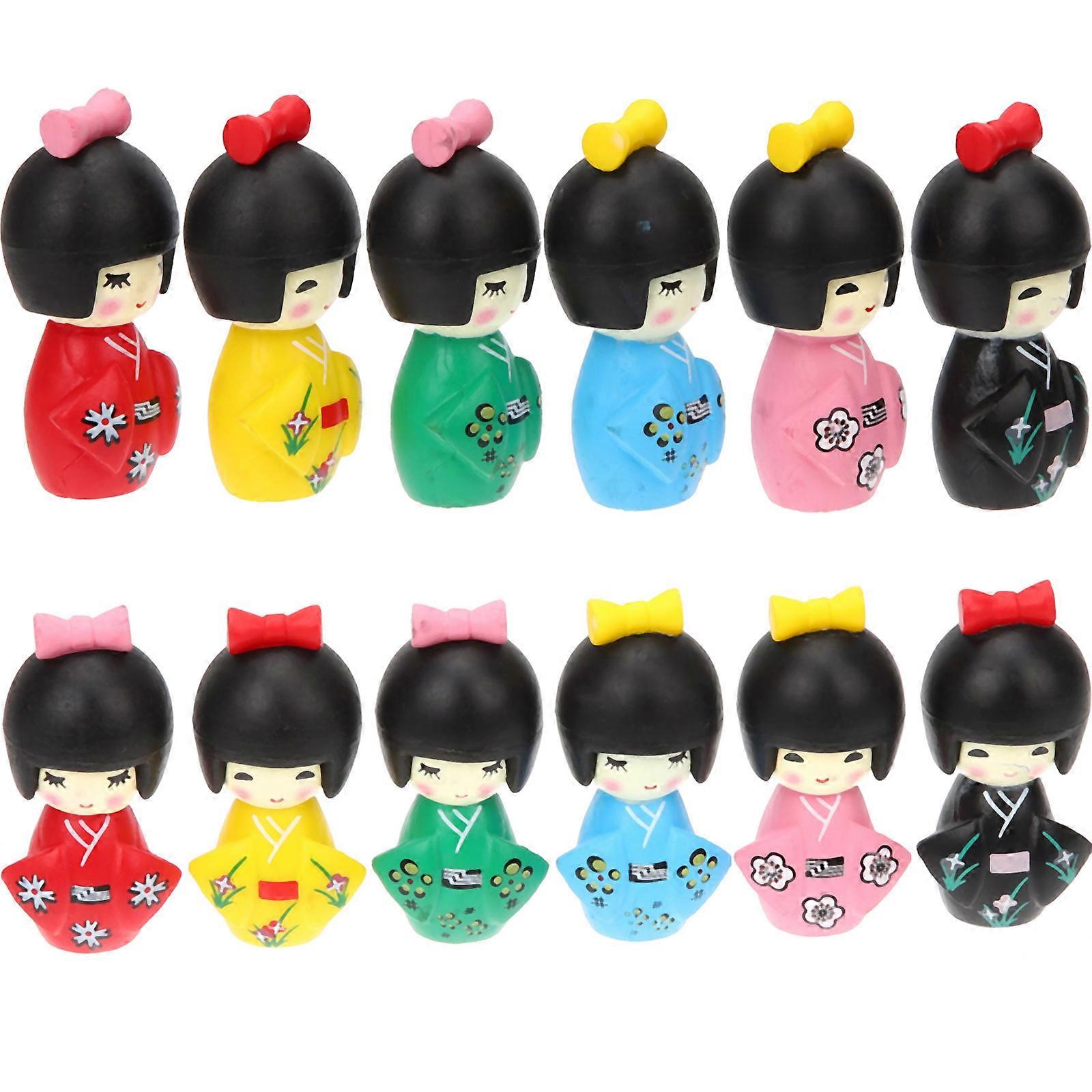 Kimono Doll Japanese Doll for Home Decoration 120Pcs Assorted Color PVC