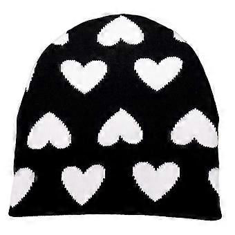 Elastyczna, wiatroszczelna, dzianinowa czapka z wzorem serca dla kobiet, męska, chroniąca uszy przed zimnem, ręcznie robiona czapka typu beanie – dobra