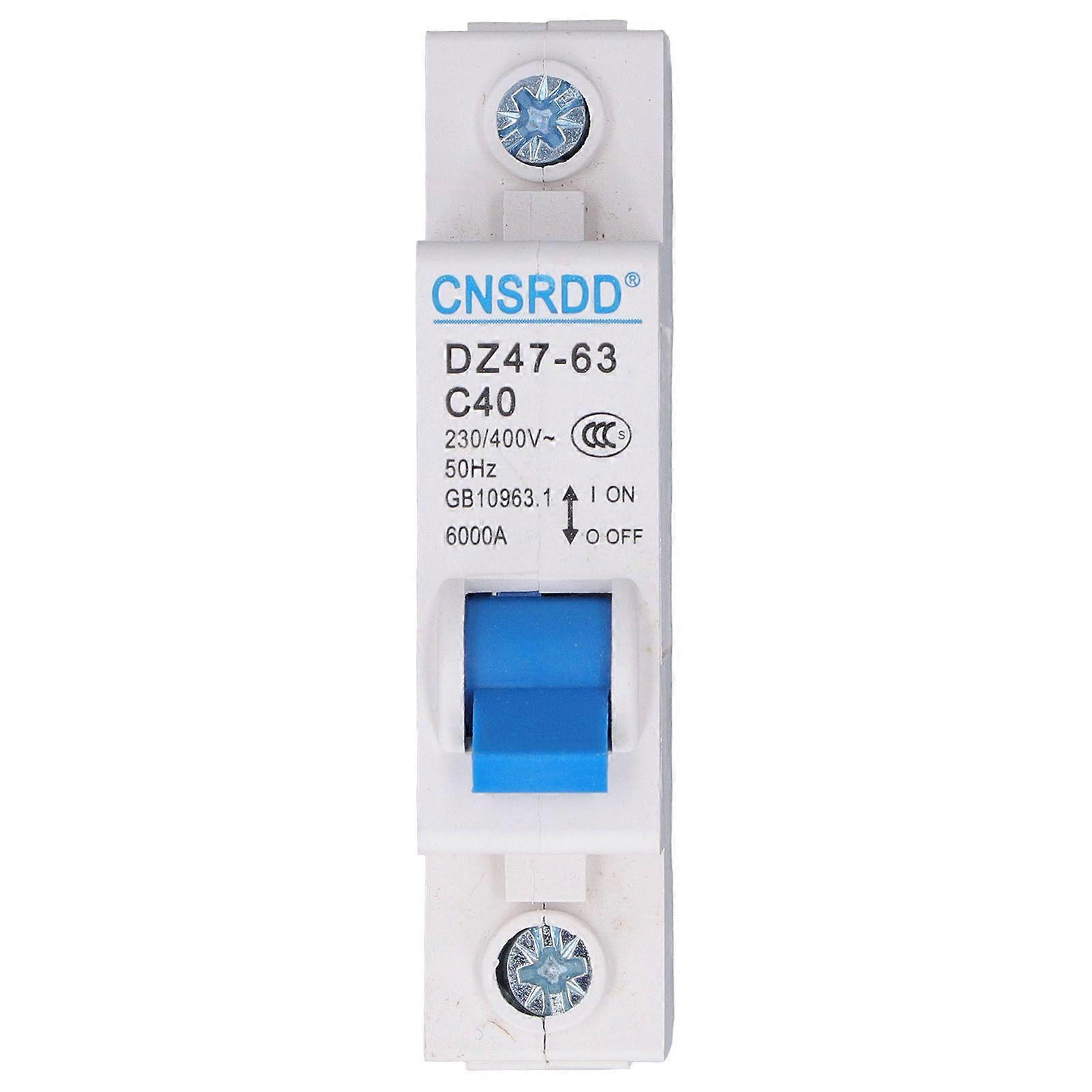 Miniature Circuit Breaker 1P Residual Current Isolator DIN Rail Mount 230V 400V 40A DZ4763 C40