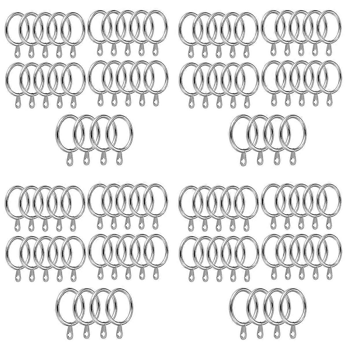 24 Pack Metal Curtain Rings, 30mm Internal Diameter Eyelets, Silver