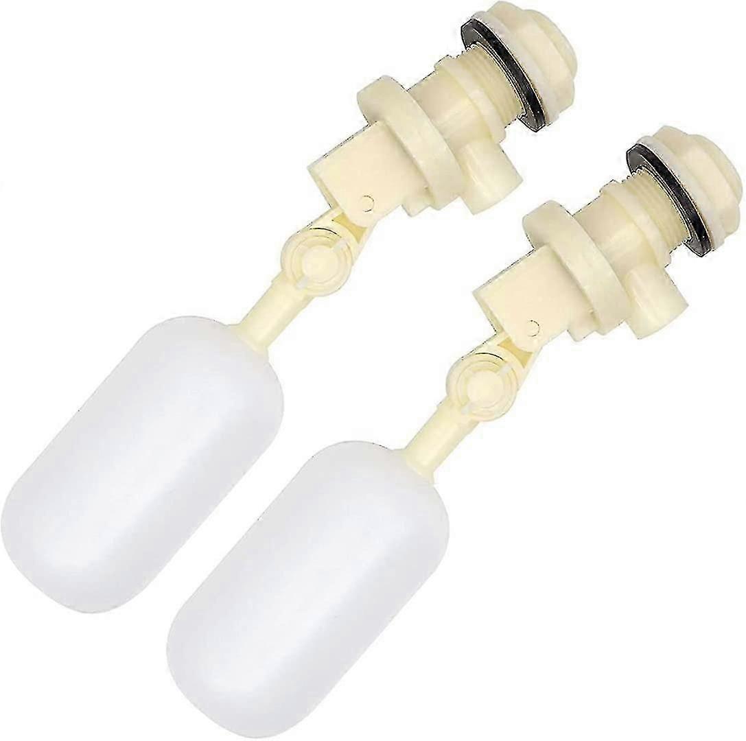 2 Pack 1/2 Float Valve Stable Water Float Ball Valve Shut Off Small Plastic Float Valve Stainless Steel Automatic Waterer Float Valve For Fill Feed Ta