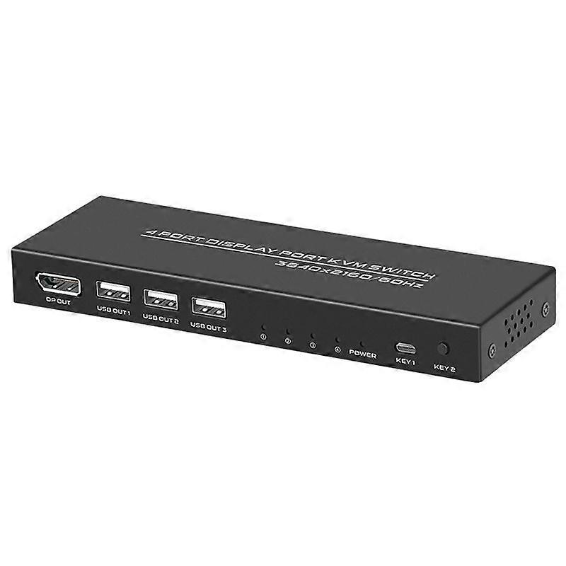 60HZ 4 Ports DP+USB To KVM Switcher With Desktop Controller