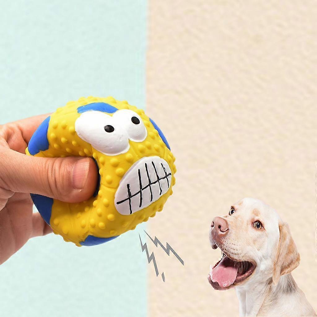 Durable Dog Chew Toy Rubber Squeaky Ball Teeth Cleaning Exercise Playing