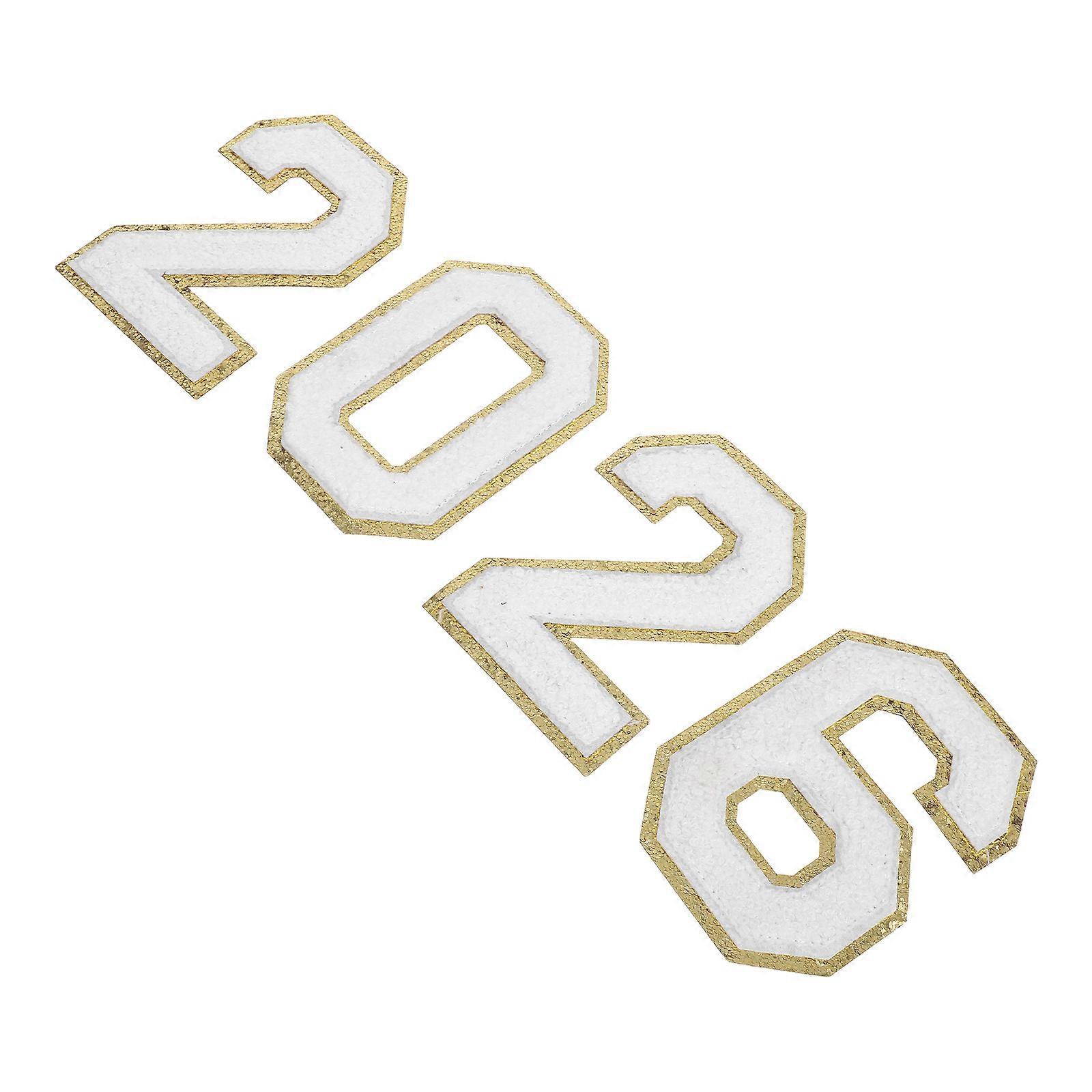 Snowy Chenille Number Embroidered Patch for Clothes 4Pcs Iron on 2026