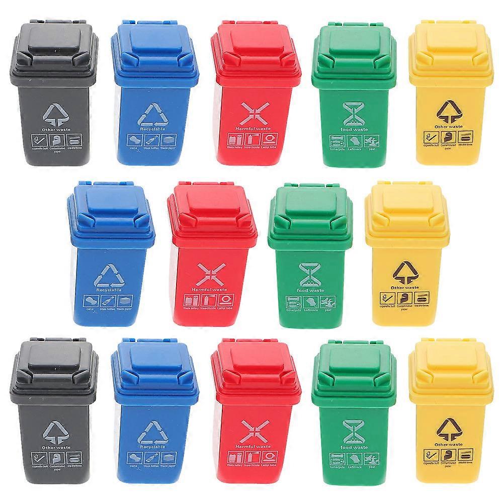 Mini Trash Can Model Doll House Trash Can for Decoration 75Pcs
