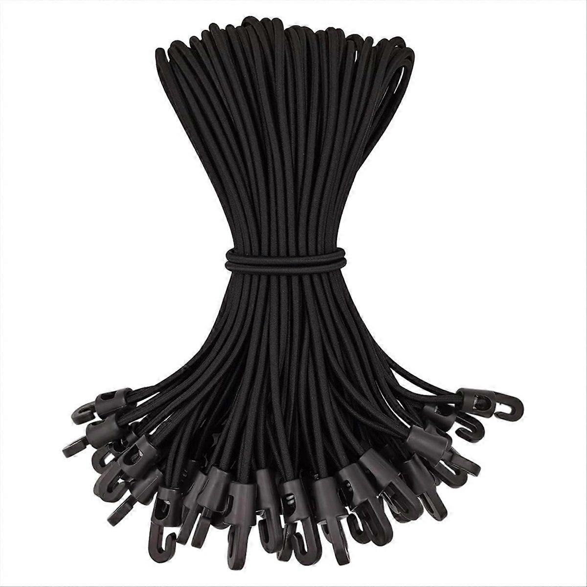 50Pcs Bungee Cord with Hooks,Expander with Hooks Rubber Tensioner