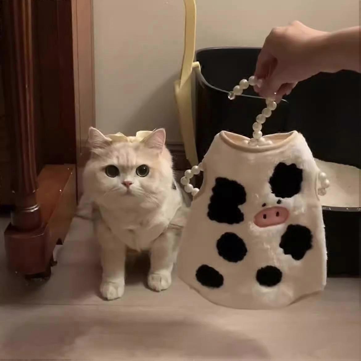 2025 Winter Cat and Dog Universal Cute Pure Cotton Cow Warm Vest