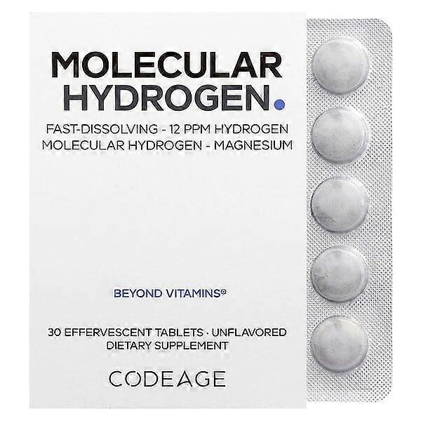Codeage, Molecular Hydrogen, Unflavored, 30 Effervescent Tablets