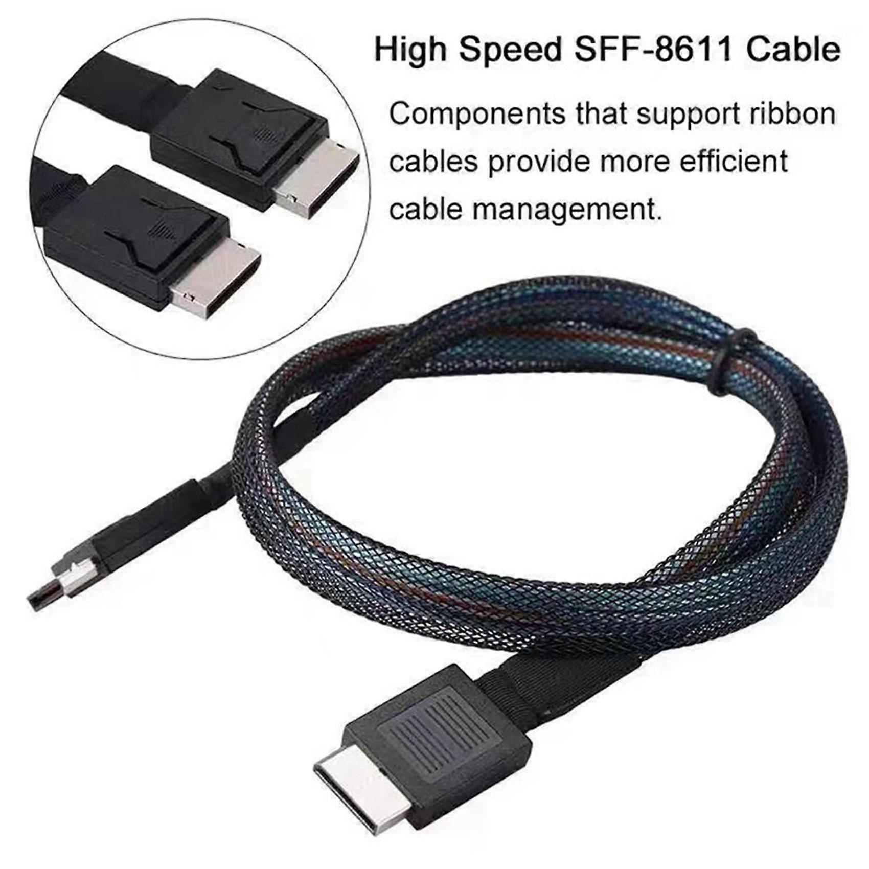 4X Mini Sas Server Multi-Function Convenient Hard Disk Cable Oculink SFF-8611 Pcie4.0 Array Card Connection Cable