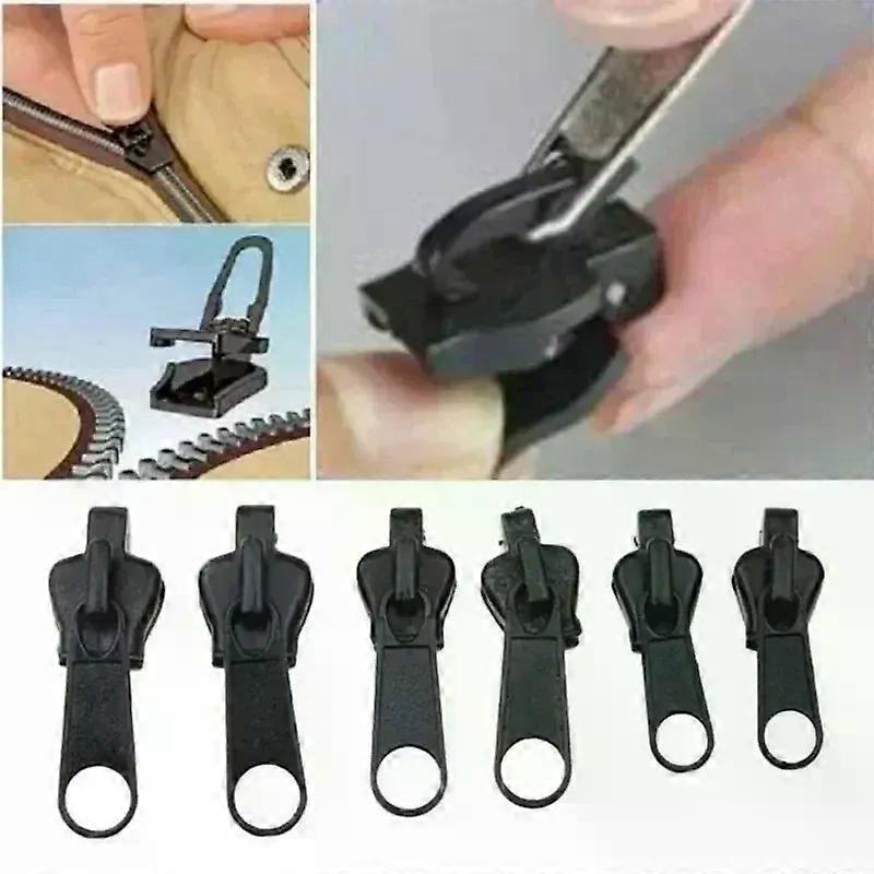 Black 6pcs Instant Zipper Universal Instant Fix Zipper Repair Kit Replacement Zip Slider Teeth Rescue New Design for DIY Sew
