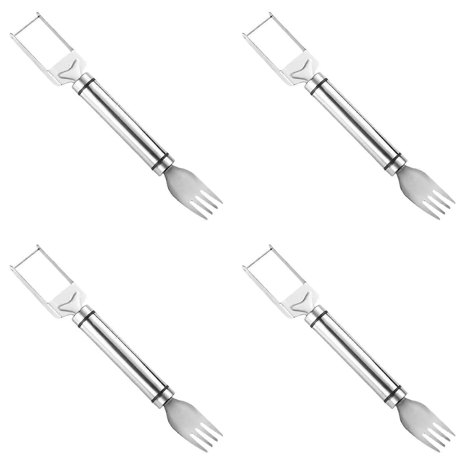 2 in 1 Stainless Steel Fruit Cutter, Watermelon Slicer Tool, Compatible with Melon & Fruit, 4PCS Kitchen Gadget