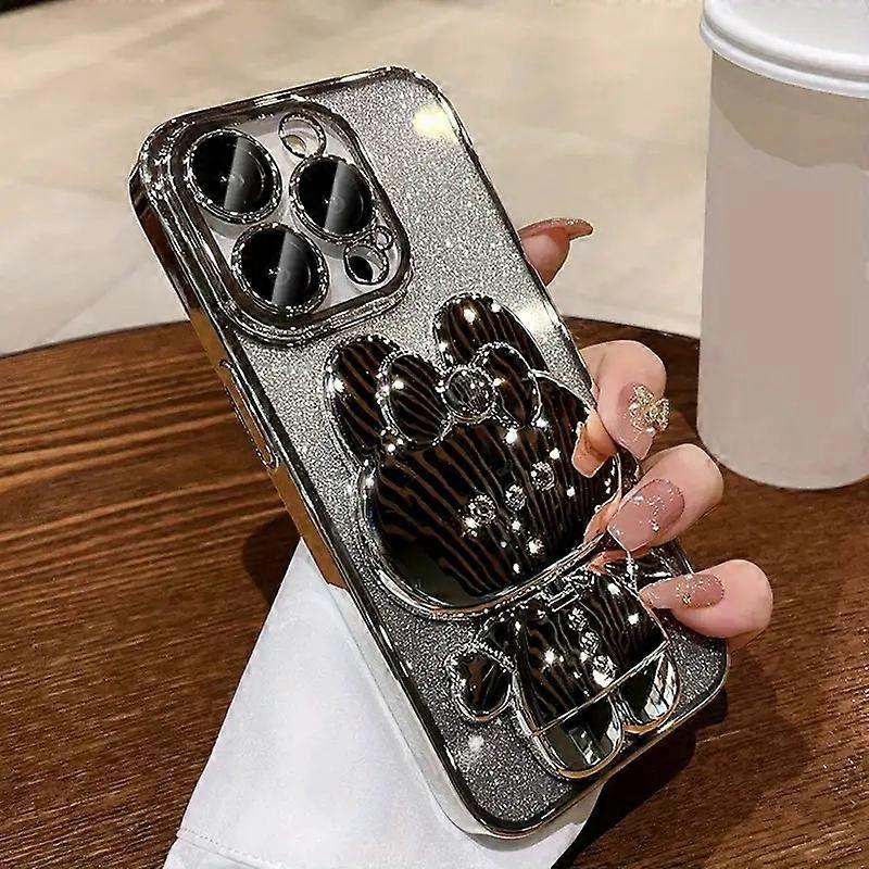 Luxury Quicksand Glitter Magnetic Stand Case For iPhone15 11 12 13 14 16Pro Max Gradient Shiny Clear Silicone Back Cover