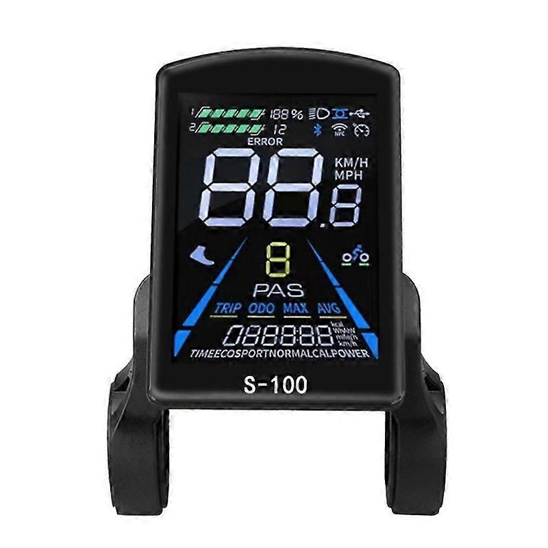 Electric Bicycle Display S-100 LCD Display Control 24V - 72V Speed Meter 5pin Speedometer