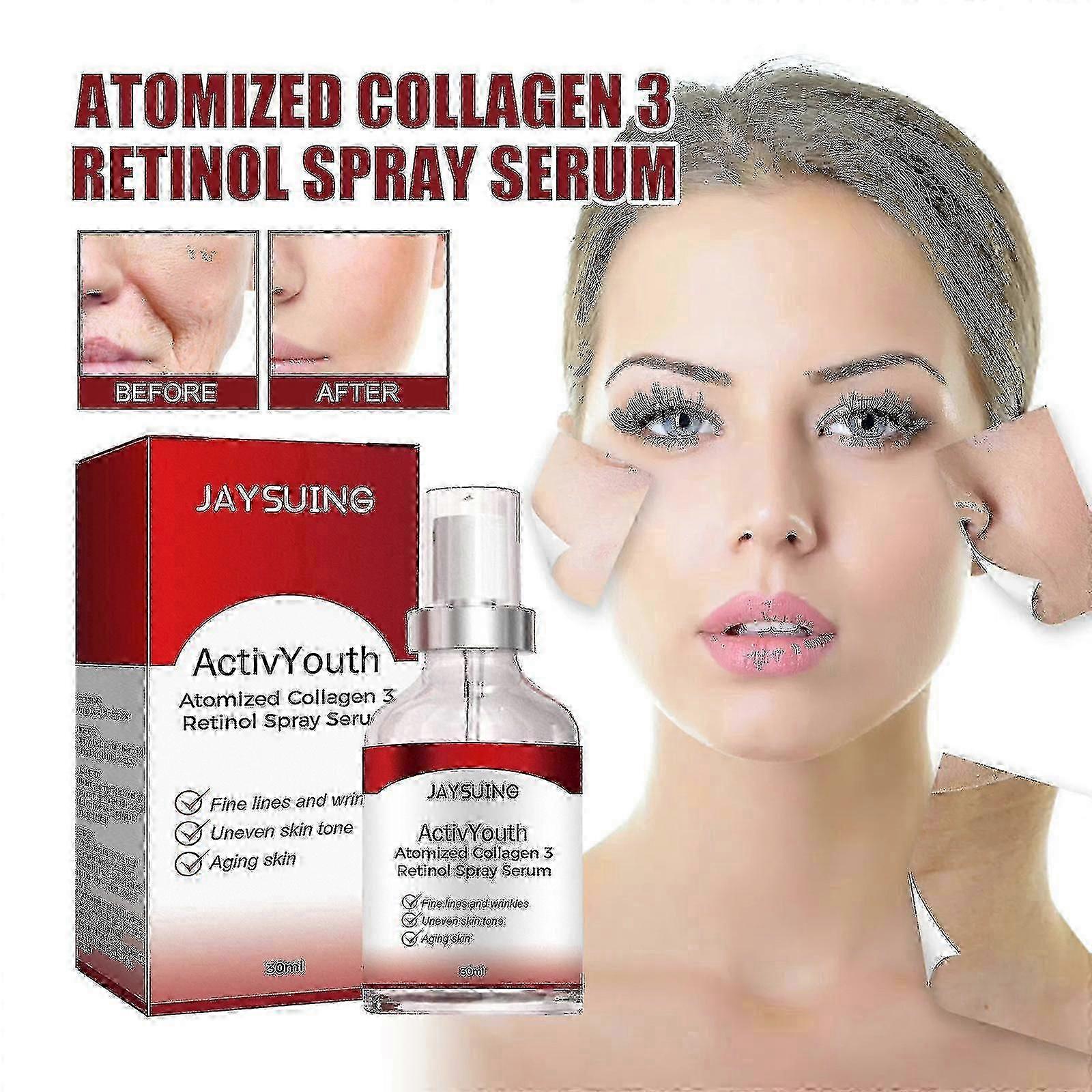 תרסיס תמצית רטינול קולגן Jaysuing מטשטש קמטוטים, אנטי אייג'ינג, מעניק לחות ומהדק את העור |