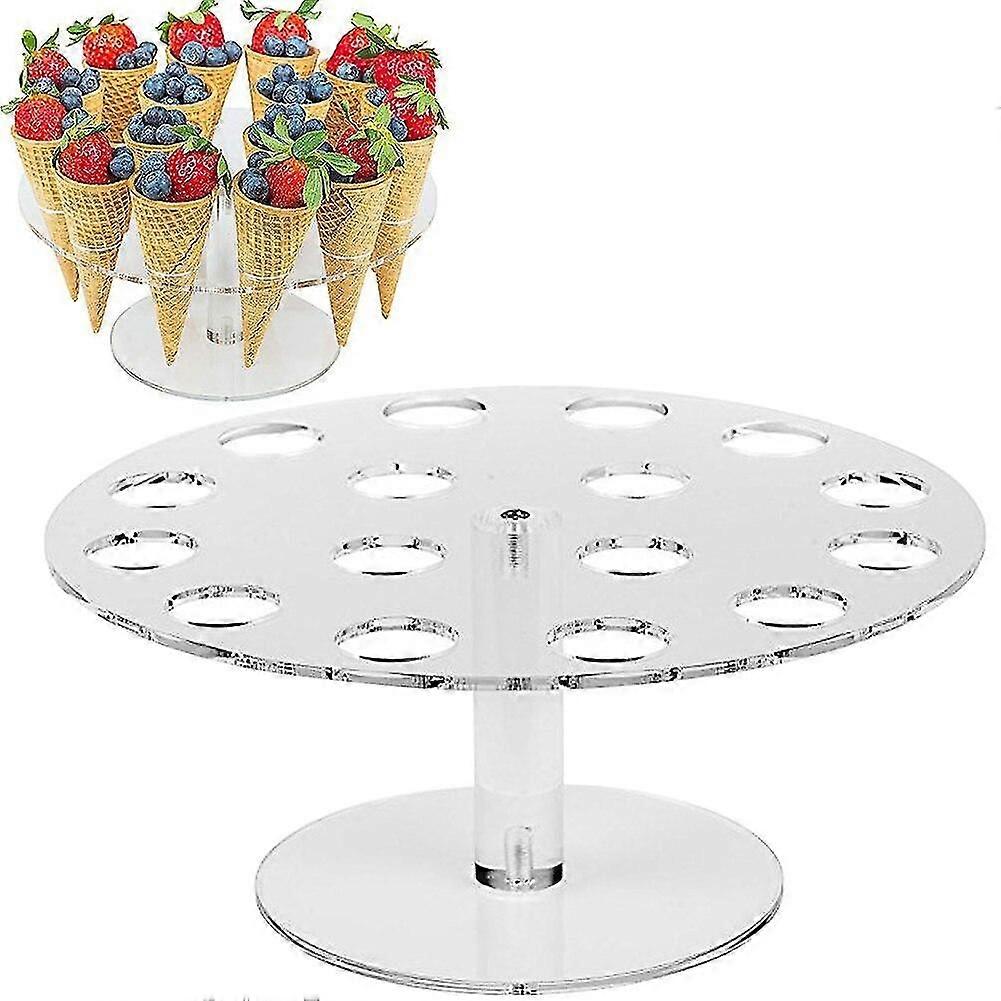 6/16 Hole Round Acrylic Ice Cream Cone Dessert Holder Display Stand Party Cone Holders