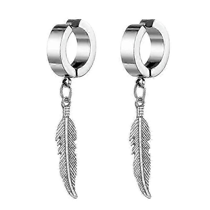 Elegant Cross Feather Stud Earrings for Women's