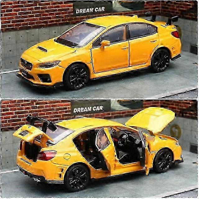 1/32 سوبارو STI WRX S207 لعبة سيارة مصغرة نموذج JKM دييكاست سبائك سباق نموذج الإضاءة الأبواب المفتوحة جمع هدية للصبي