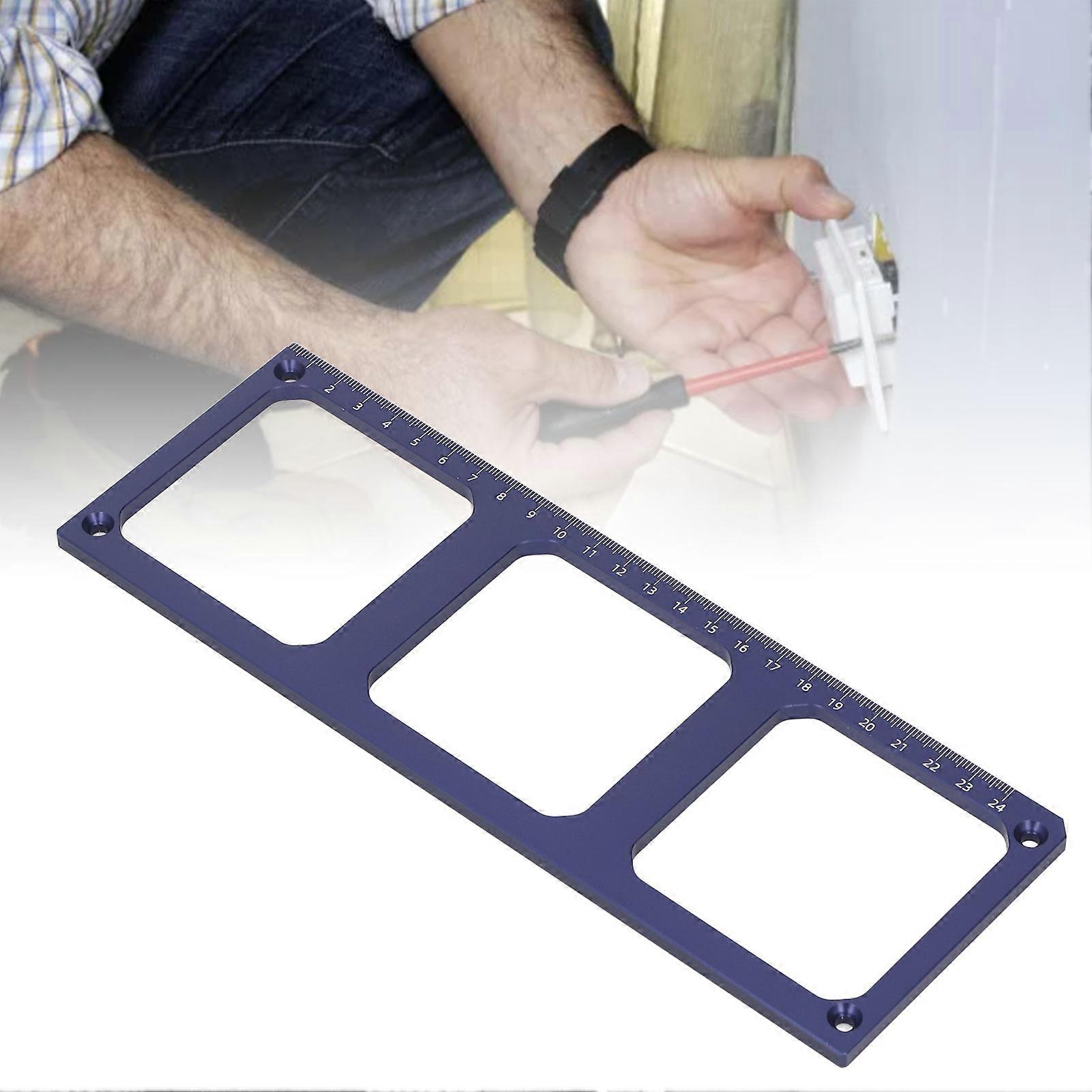 86 Switch Socket Opening Template 3 Holes Aluminium Alloy Accurate Switches Socket Hole Opening Template 