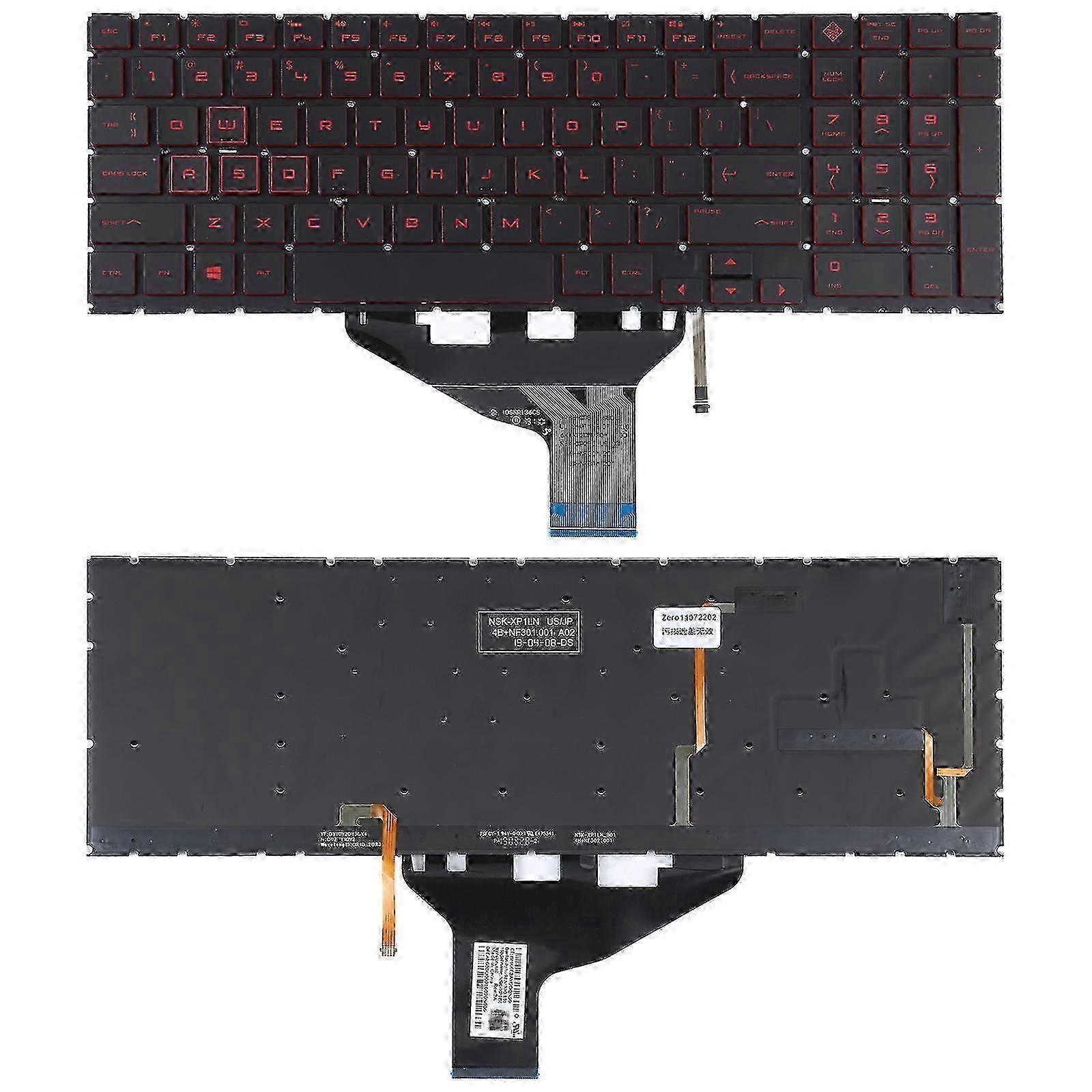 For HP OMEN 15-DC 15-DH 15T-DC 17-CB US Version Keyboard with Red Backlight miao4