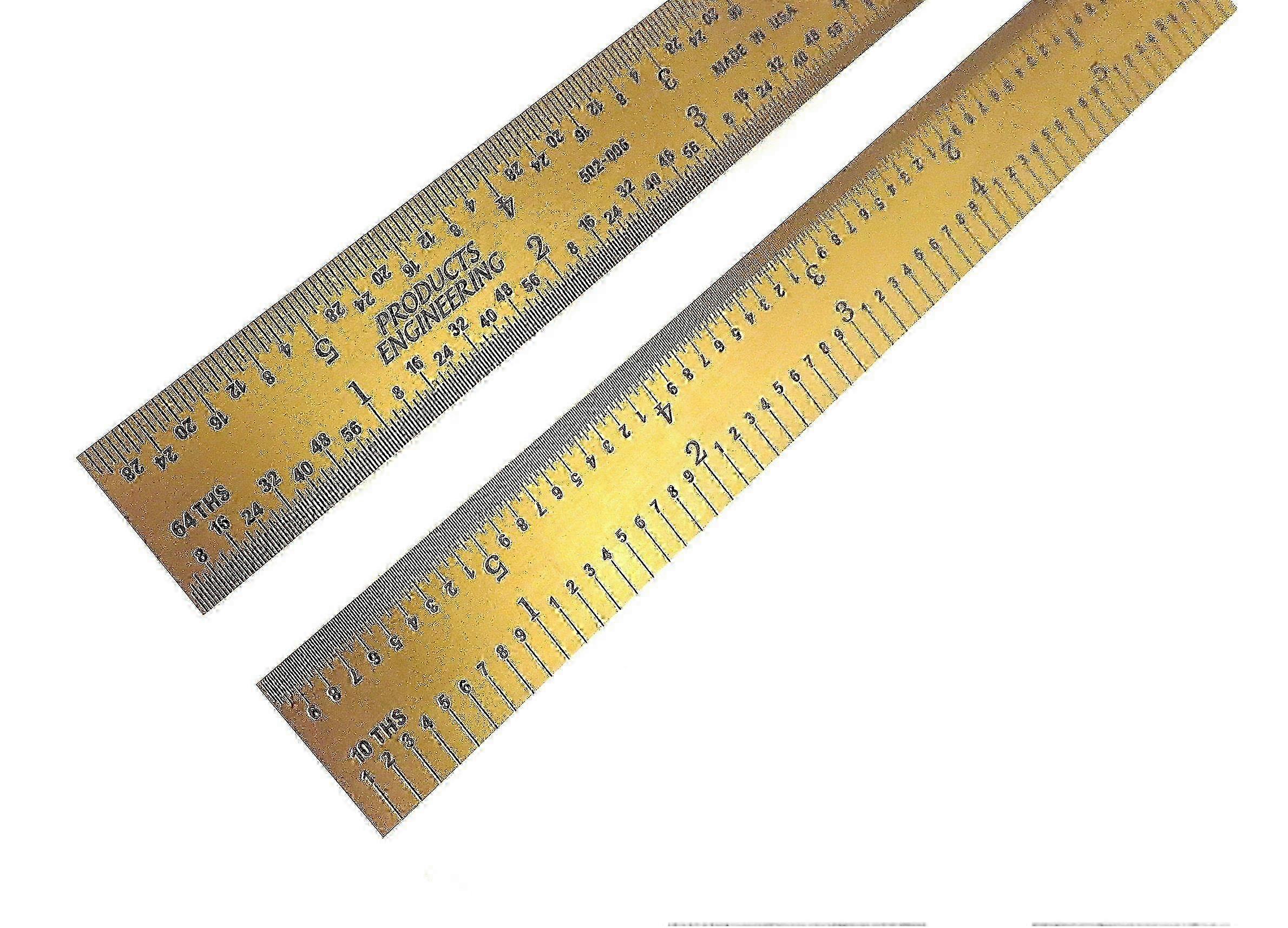 Titanium Nitride Coated High Precision Ruler for Engineers and Machinists - Extreme Scratch Resistance & Ultra High Contrast - 6' Length