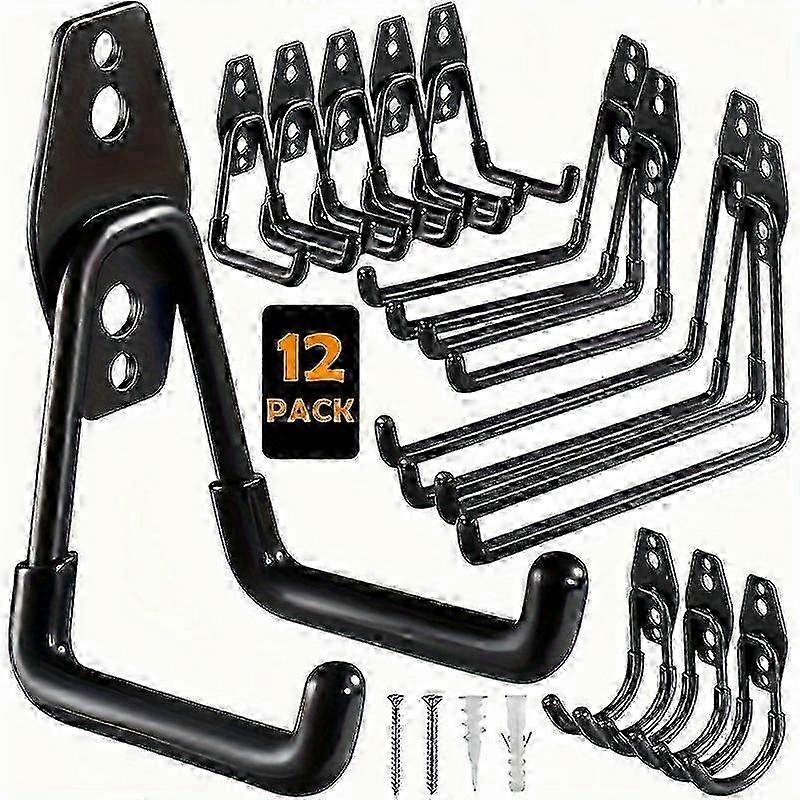 Heavy duty garage hooks 12pcs for organizing power tools and ladders