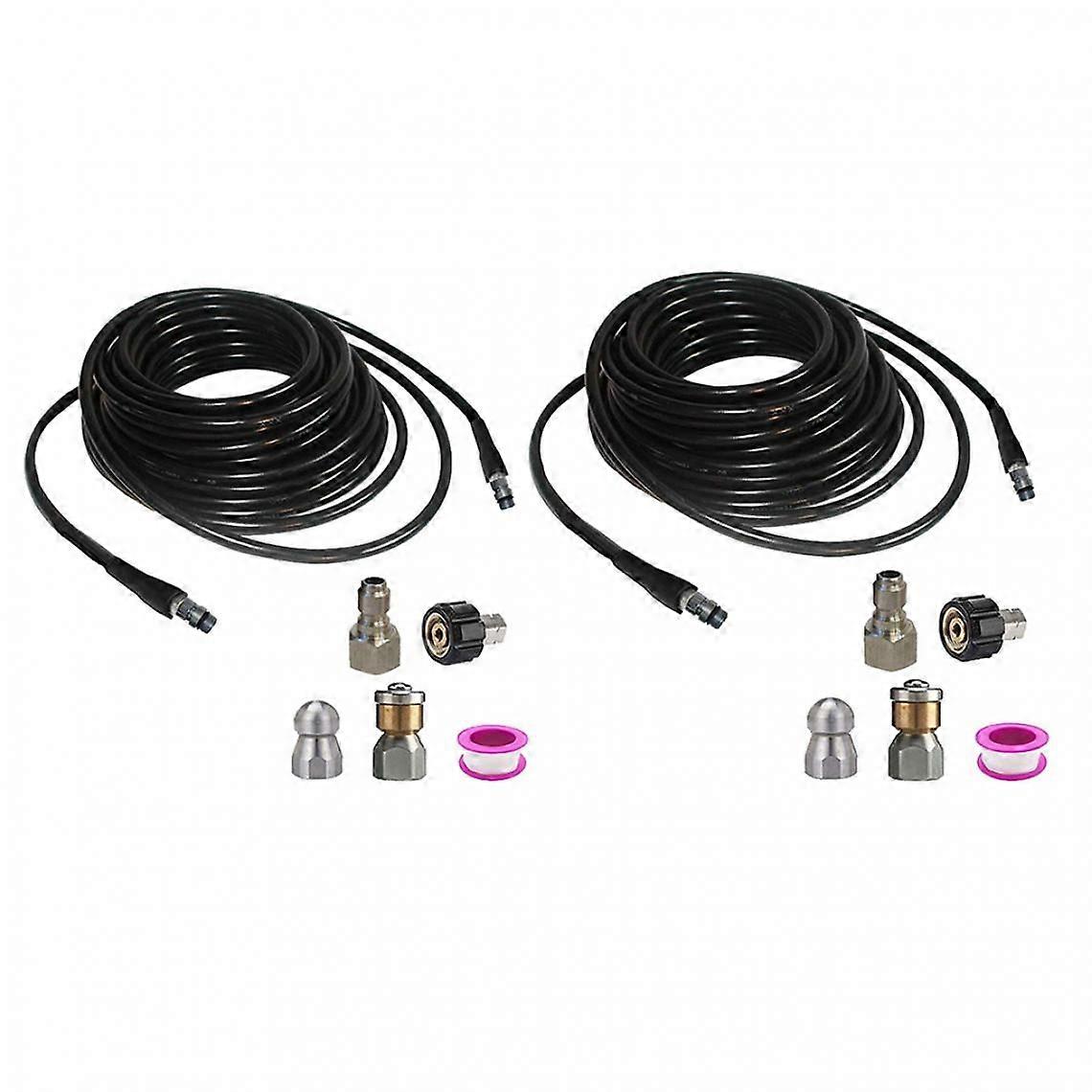 6m & 15m Explosion Proof High Pressure Washer Sewer Cleaning Nozzle Adapter Set