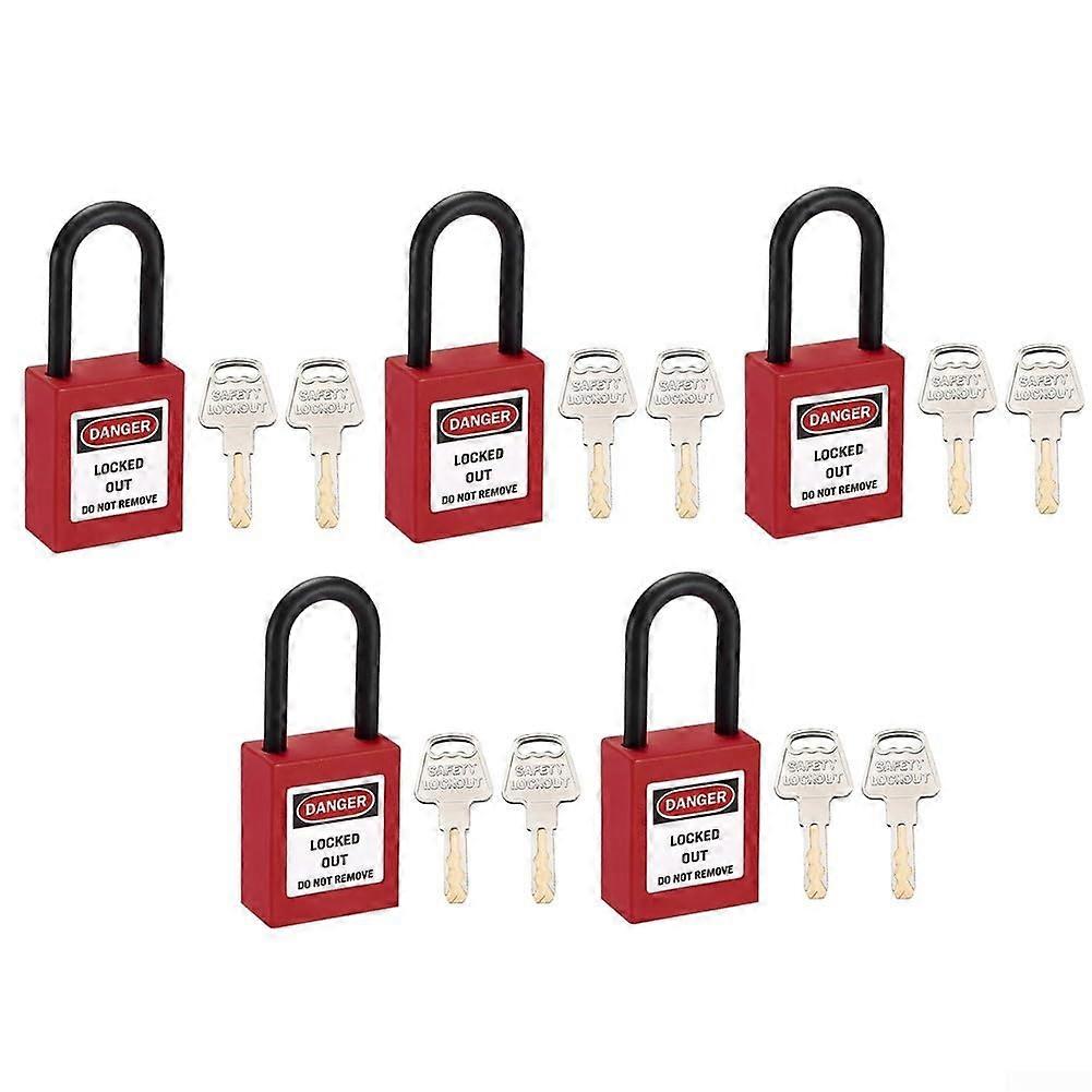 Lockout Tag Safety Padlock Keyed Differently AntiRust NylonInsulated Lock Beam Dustproof Waterproof UVResistant
