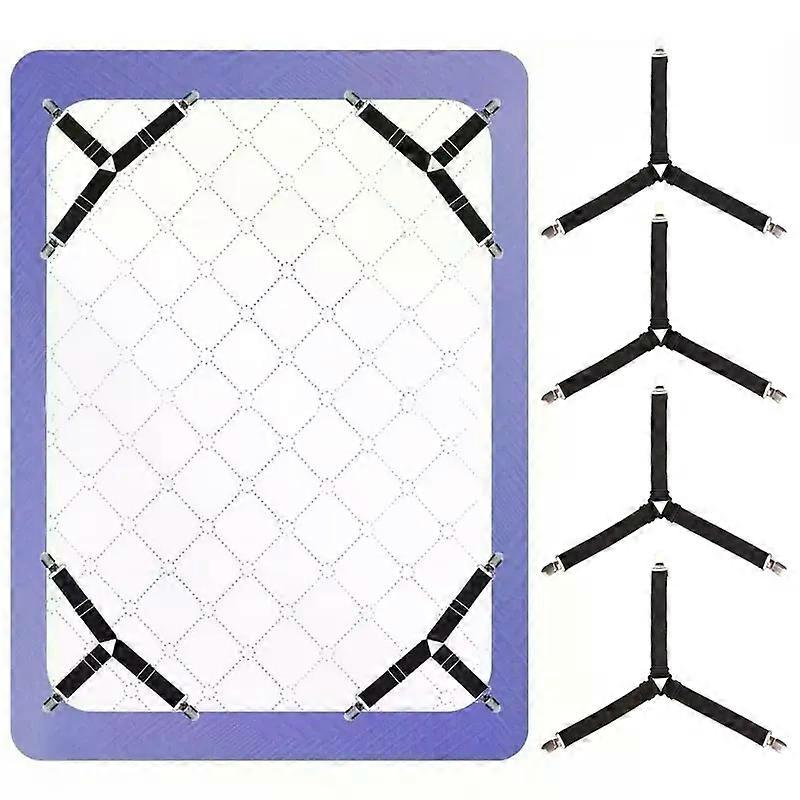 4Pcs Bed sheet strap adjustable elastic fastener with metal clip fixed and fixed bed frame easy-to-install strap mattress
