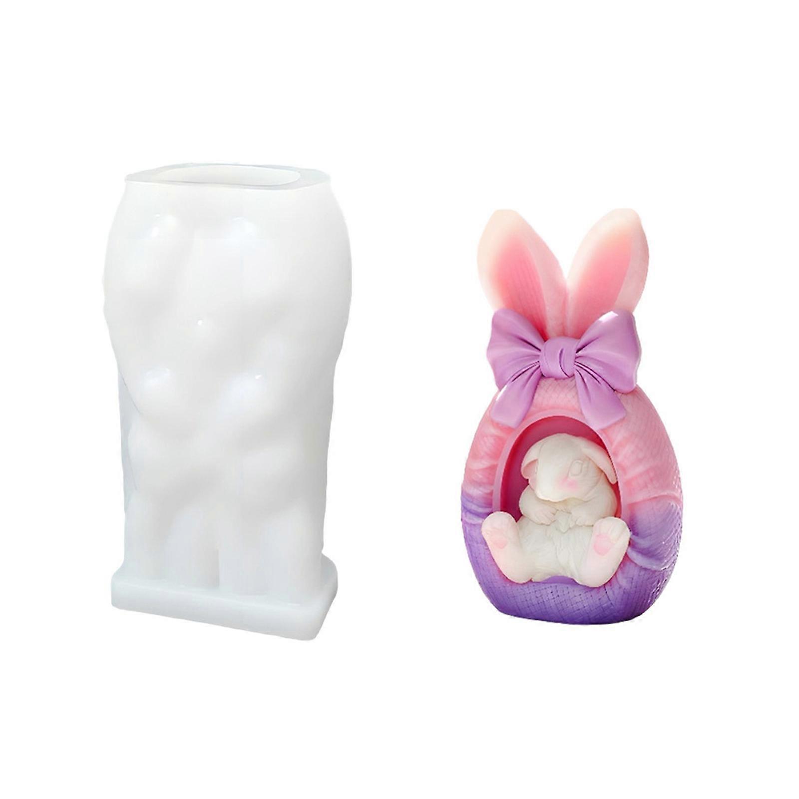 Rabbits Ear Shaped Silicone Craft Mould Reusable For Candle Soap Chocolate Creation Multicolor