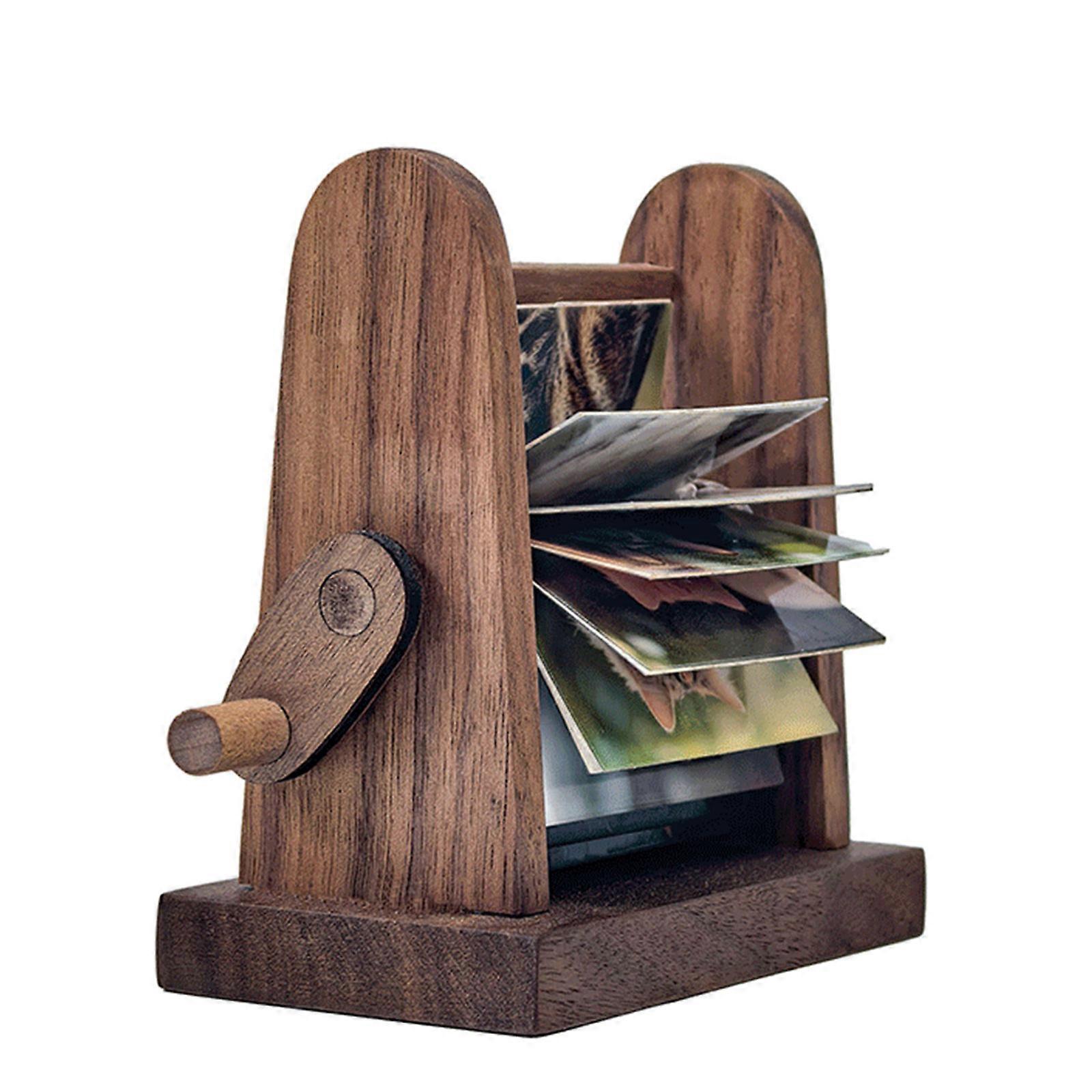 Customs Photo Flipbook Frame Hand Crank Photo Album Picture Frame Desk Photo Book for Tabletop Display Home Decors Multicolor