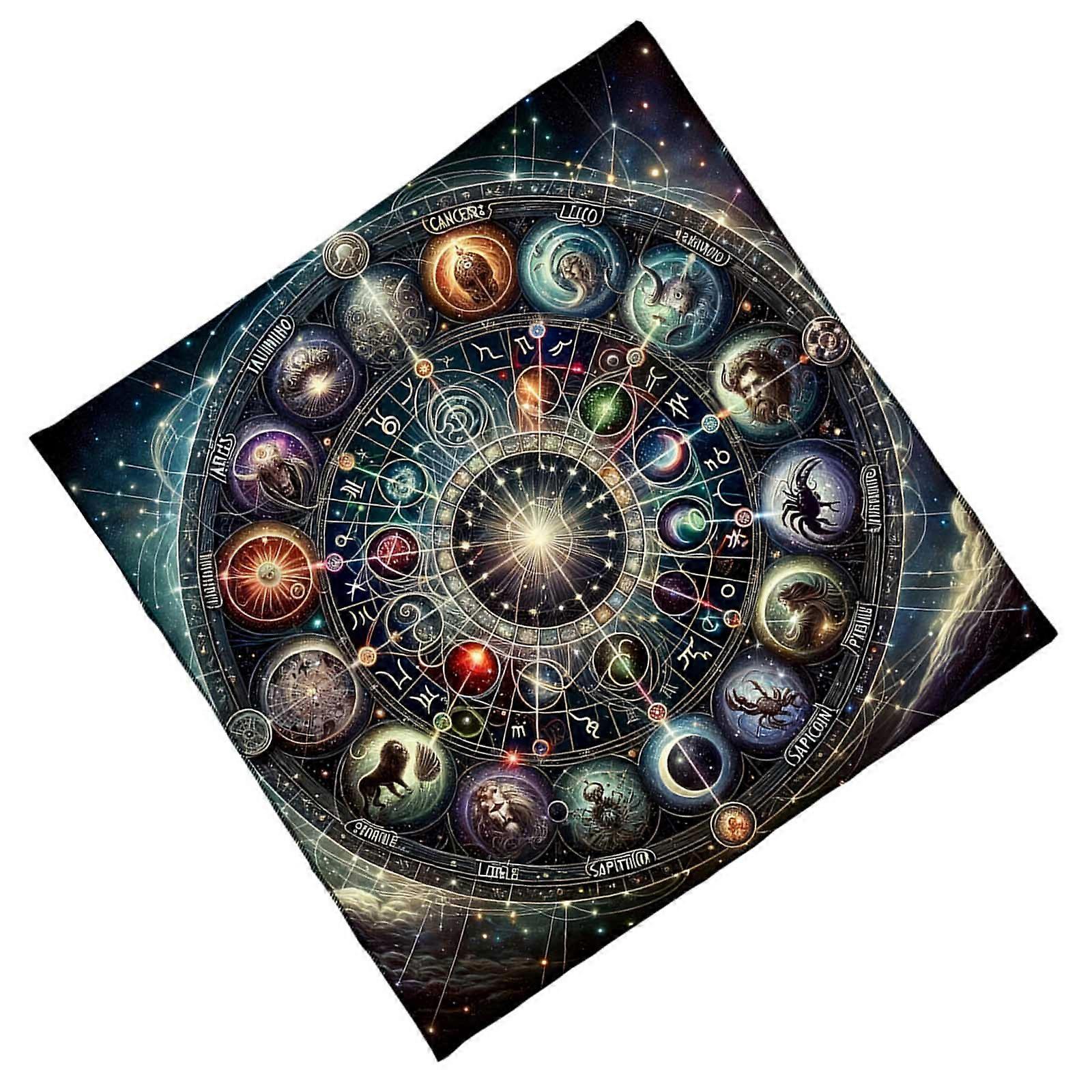 Tarots Reading Velvets Mats Intricate Artwork Colorfast Material Easyly Maintenance for Soft Fabric Multiple Size  75x75cm