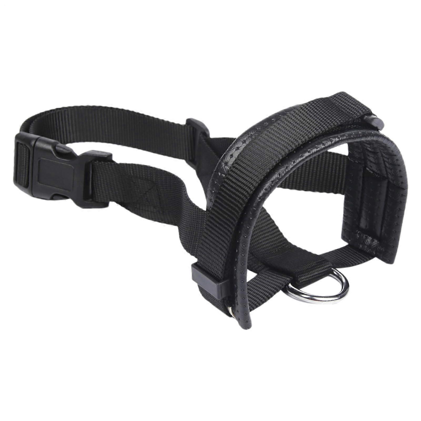 Adjustable Dog Soft Leather No Bite Bark AntiBiting Chewing Training Collar For MediumLarge Breeds Walking Grooming