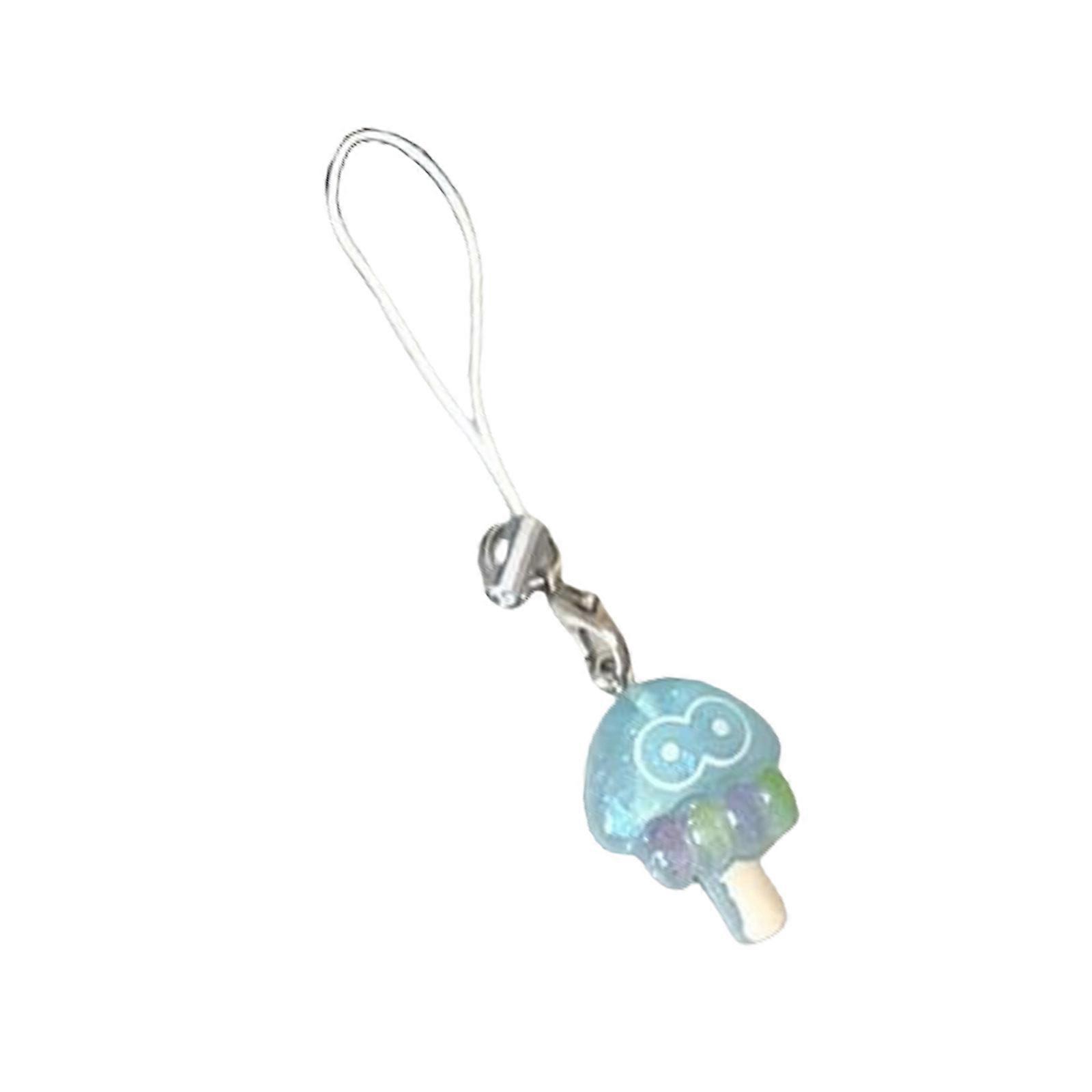 Glimmering Small Ice Cream Keychain Resin Phone Lanyard Stylish Unisex Accessory Suitable for Bag and Devices Decorating Multicolor