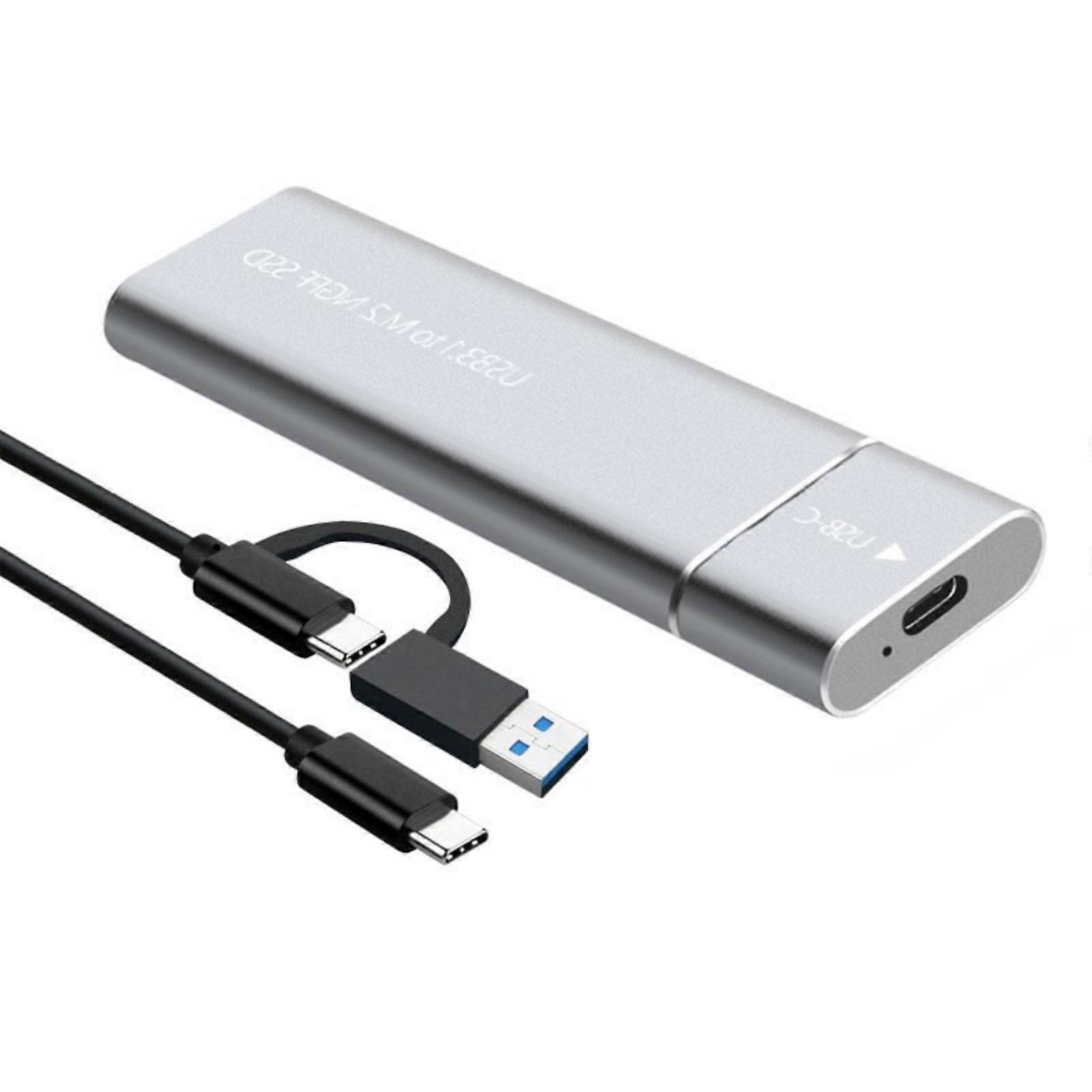 USB 3.1 Type C 5Gbps M.2 Hard Drive Enclosure Externally Case Housing for Hard Drive Enclosure 2230 2242 2260 2280  Silver