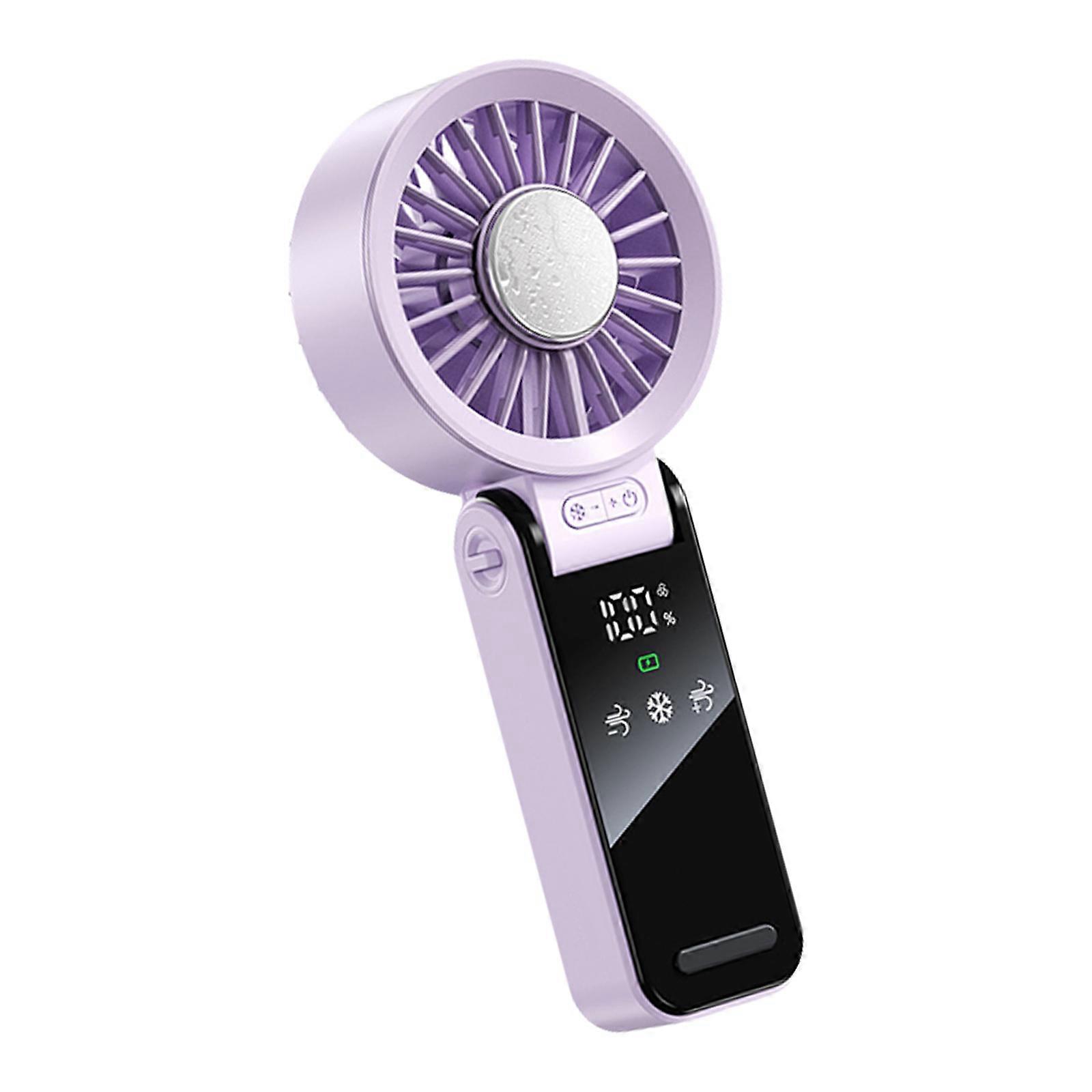 Foldable Handheld Cooling Fan Pocket Fan Convenient Small Handheld Fan Small Table Fan Suitable for Camping Use  Purple