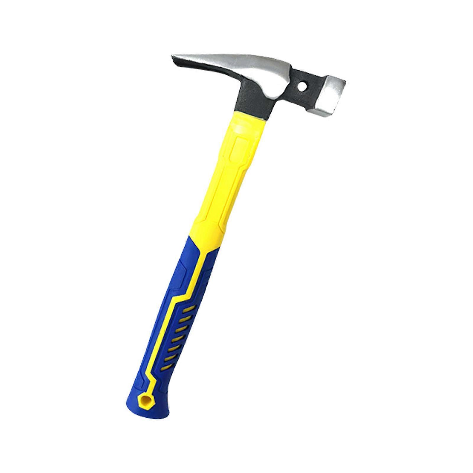 Professional Claw Hammer Shock Absorbing Handle Multipurpose Double Slot Magnetic Hammer For Nail Positioning Removal Multicolor