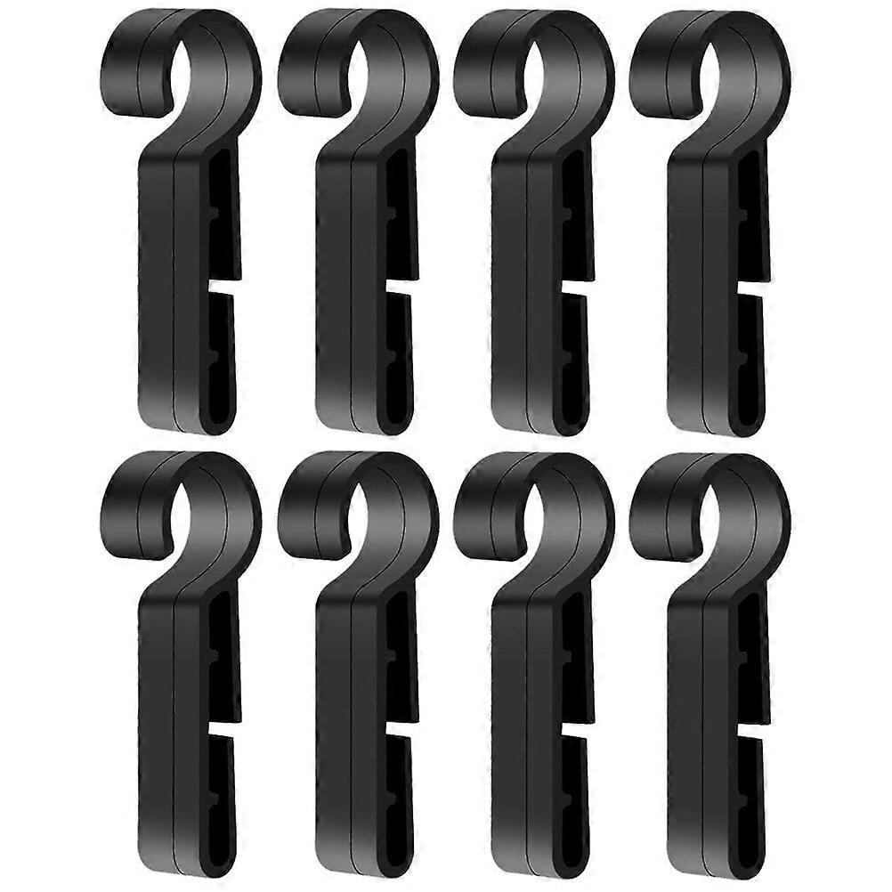 Eease 8Pcs Hard Hat Light Hooks Headlamp Clips Black Accessories