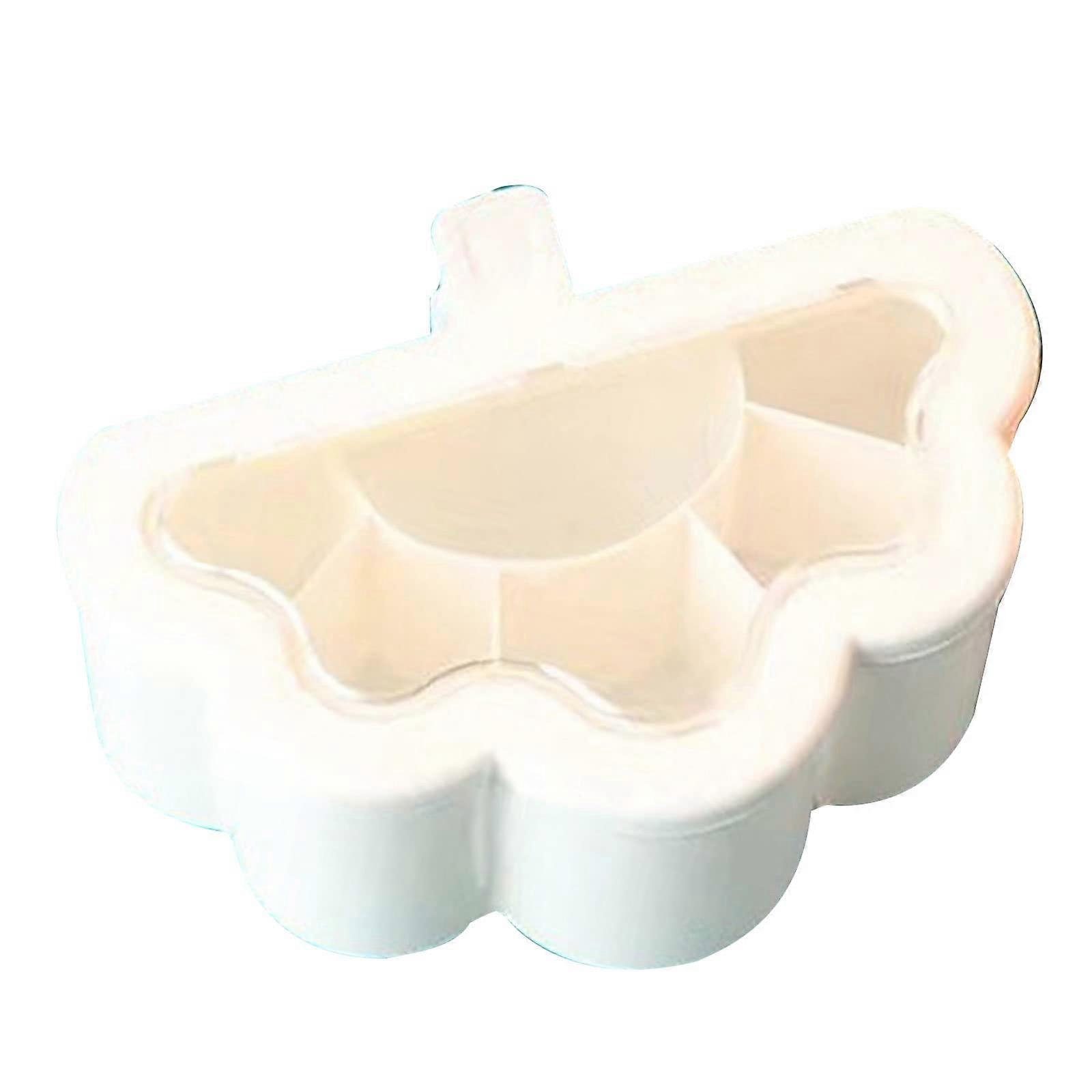 Kitchen Spice Jar Set with Clear Lid and Handle, 6 Grid Seasoning Containers with 6 Spoons for Sugar, Salt, Cooking Use, White