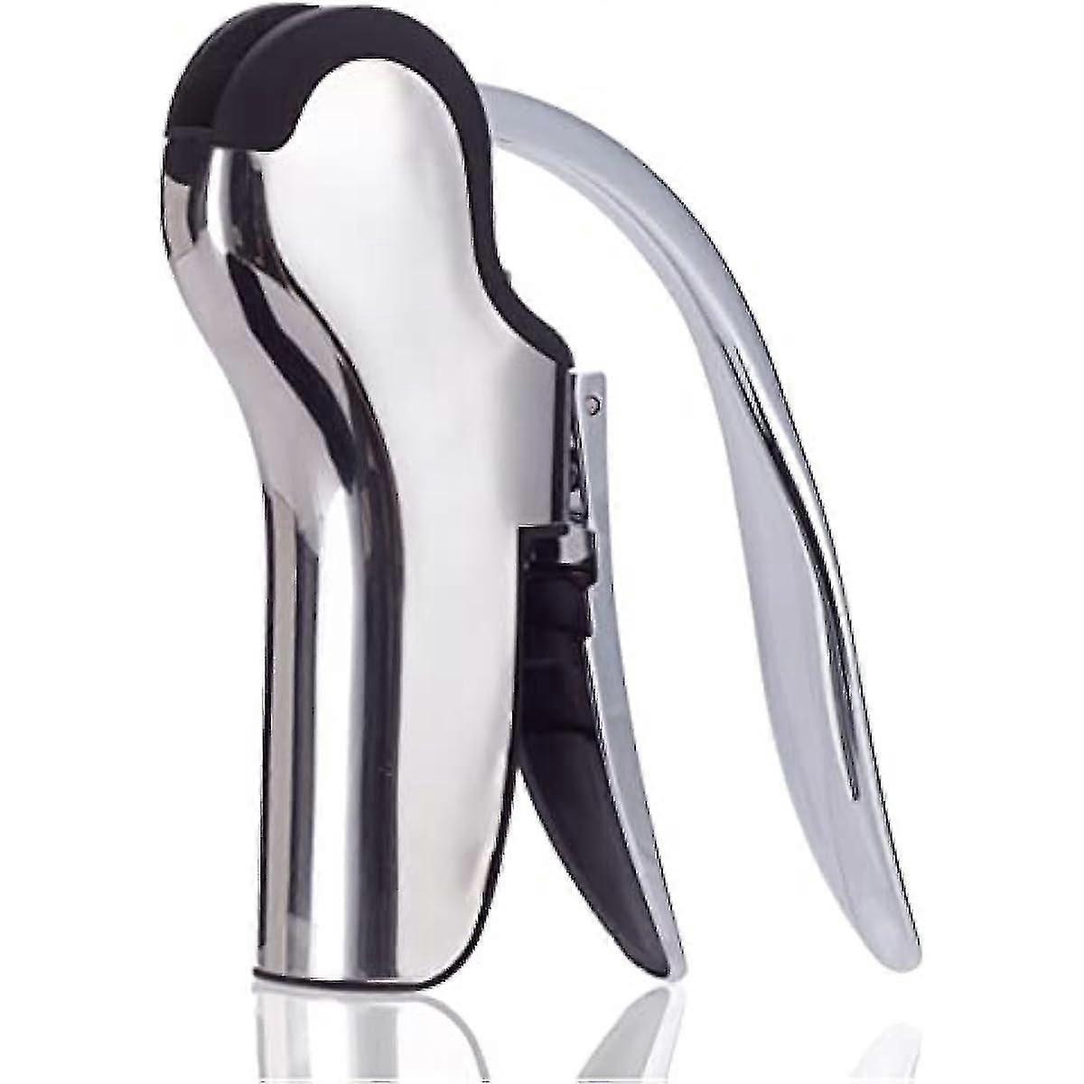 Stainless Steel Wine Bottle Opener  Vertical Lever Corkscrew With Built-in Foil Cutter Design  Manual Handheld Corkscrew