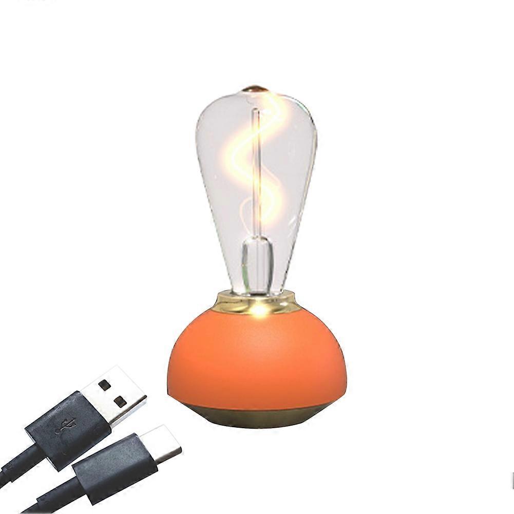 Glass Table Lamp LED Touch Table Lamp Dimmable Table Lamp for Indoor Decor Study Bedroom Table Lamp Orange