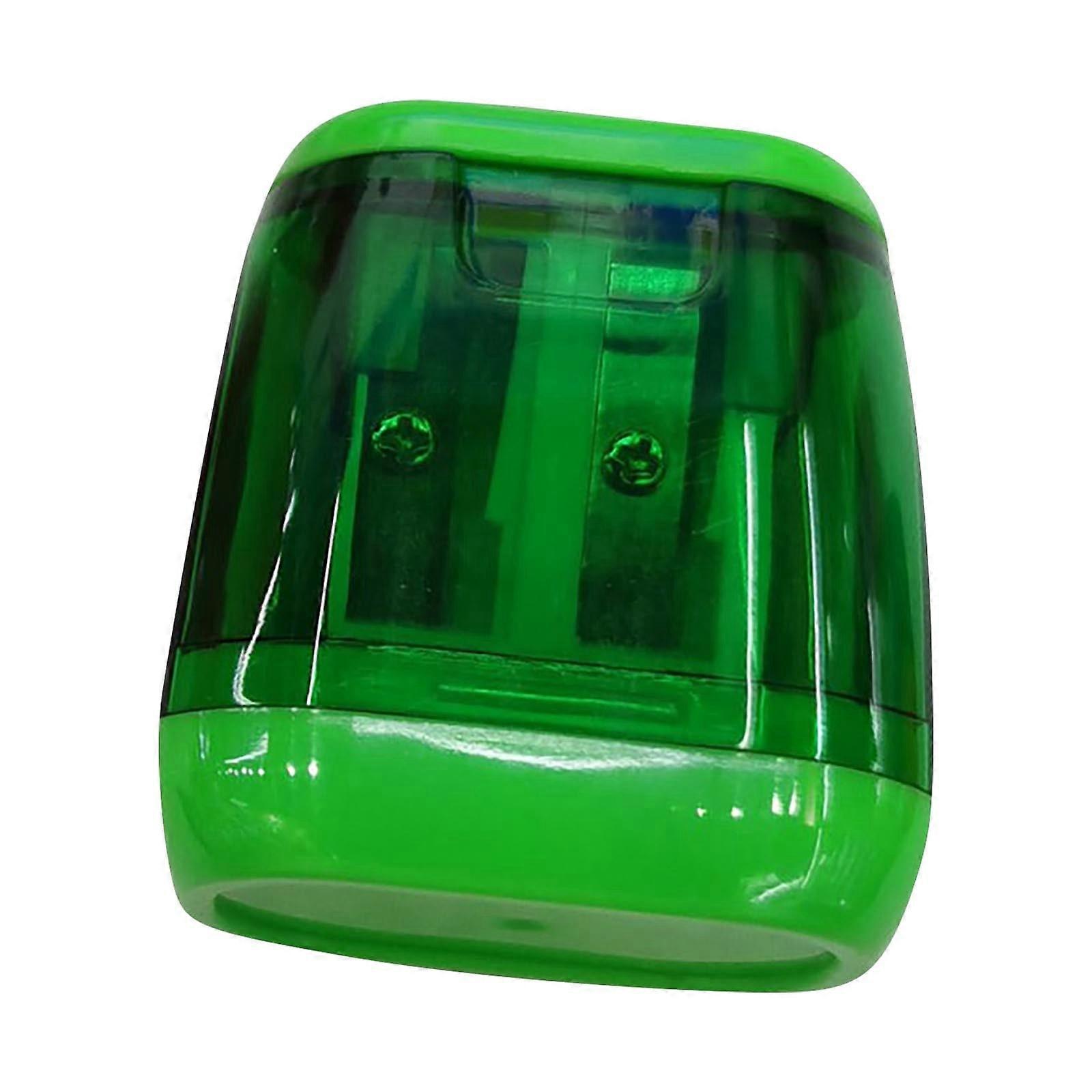 Double Hole Pencil Sharpener With Cover, Color Pencil Sharpener For Kids, Portable Oval Manual Pencil Sharpener For School Office Supplies